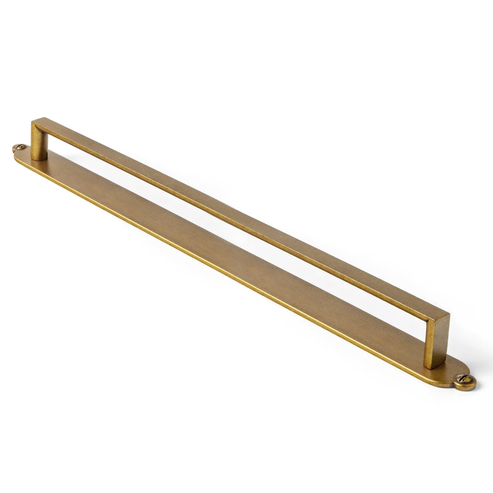 Goo-Ki Antique Brass / G013 / 12.6'' Hole Center 2 Pack Long Cabinet Bar Pulls with Back Plates Solid Drawer Handles Set