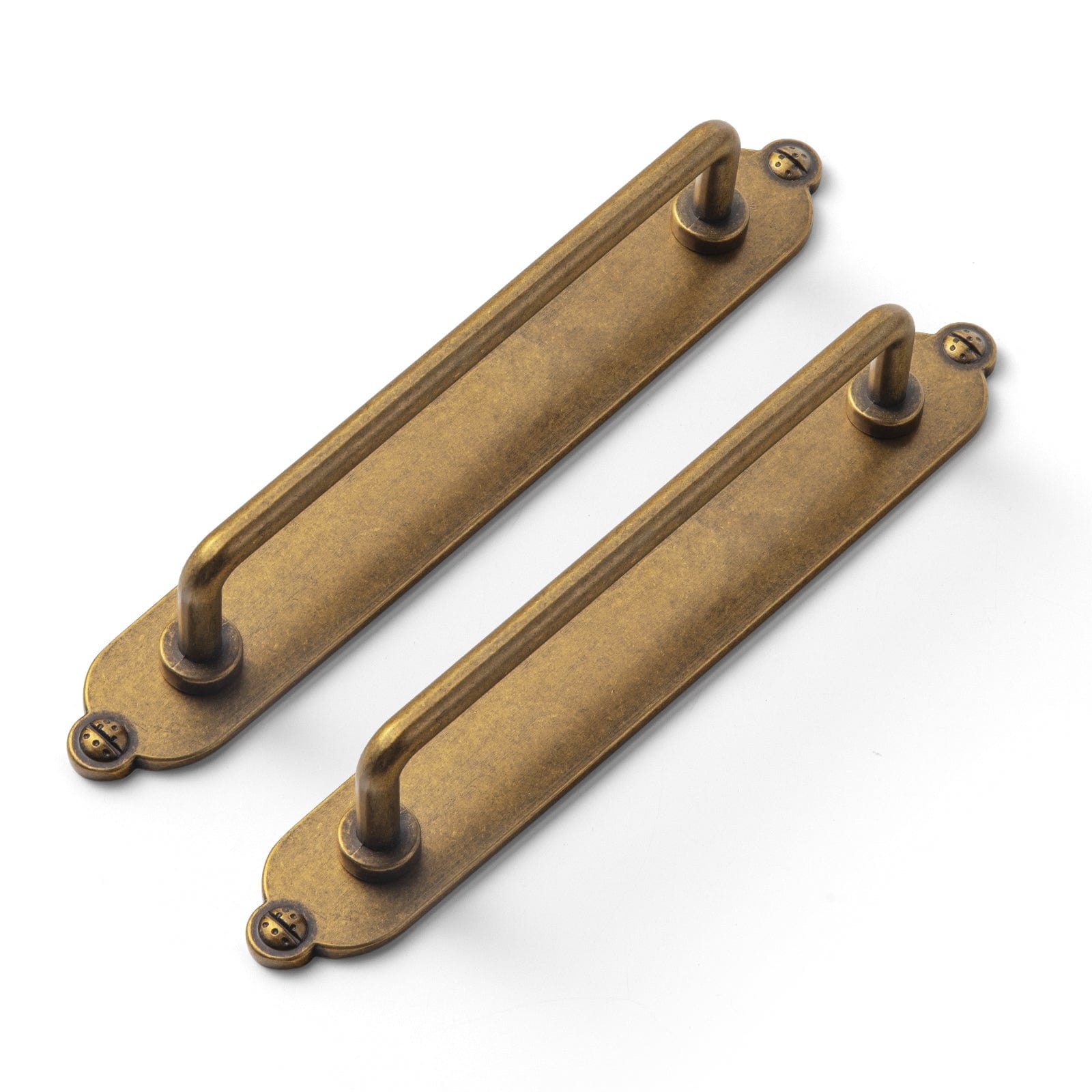 Goo-Ki Antique Brass / G013 / 5'' Hole Center 2 Pack Cabinet Bar Pulls with Back Plate Vintage Drawer Handles Home Improvement Hardware