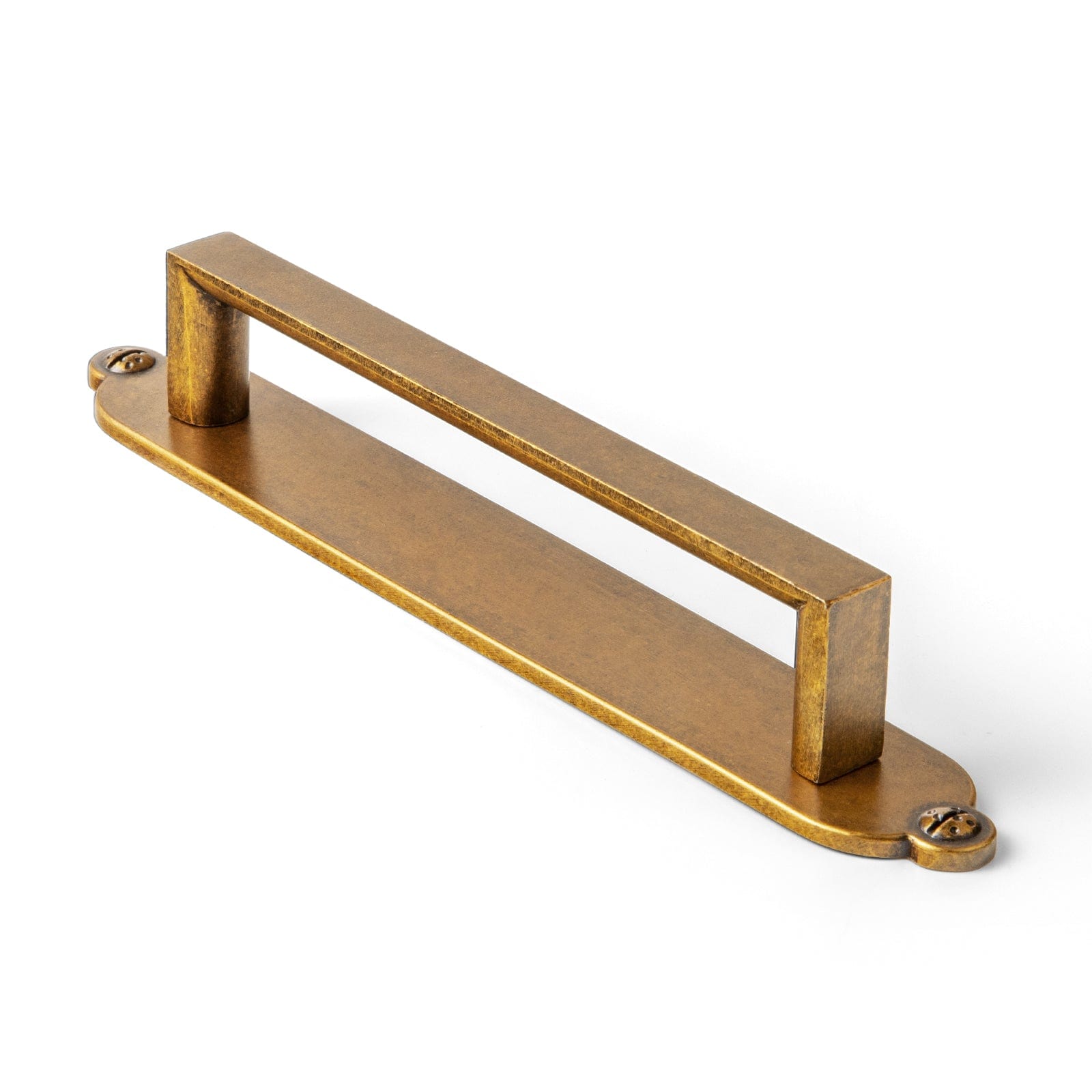 Goo-Ki Antique Brass / G013 / 5'' Hole Center 2 Pack Long Cabinet Bar Pulls with Back Plates Solid Drawer Handles Set