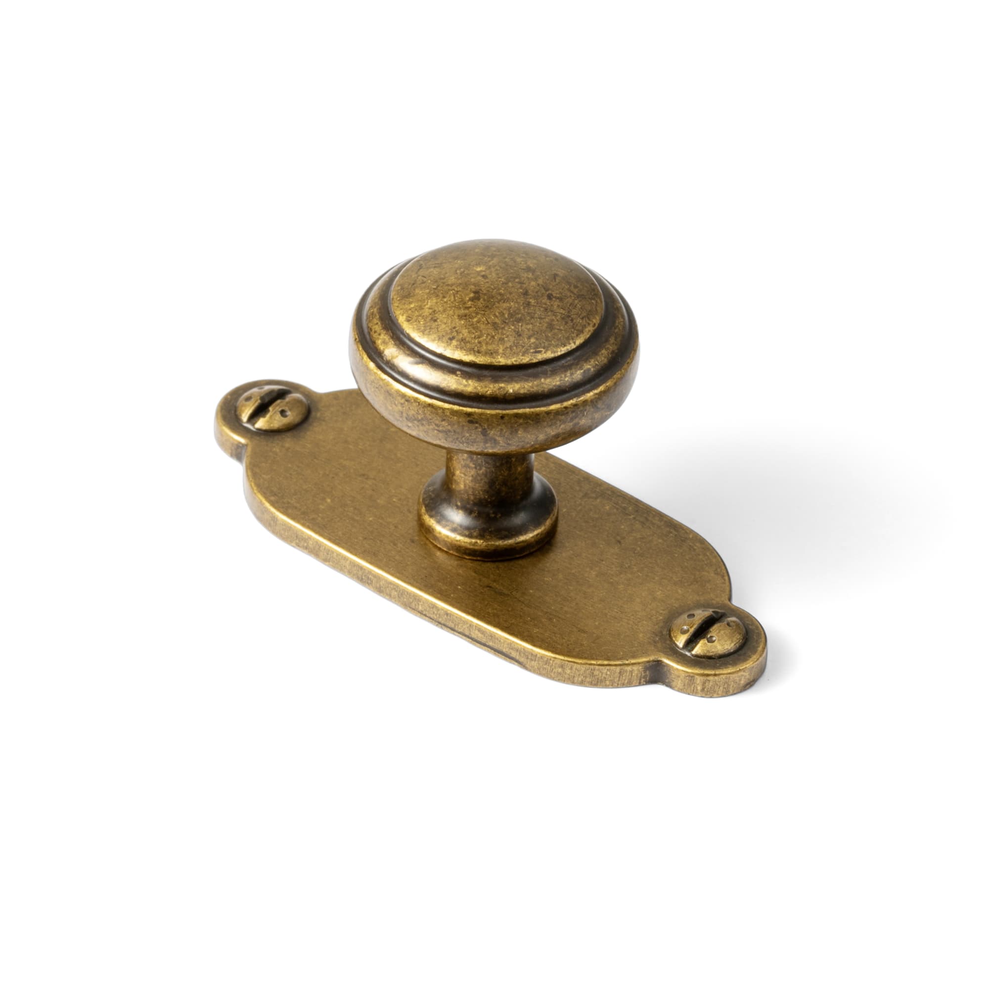 Goo-Ki Antique Brass / G013 / 6 Pack Round Mushroom Cabinet Knobs, Solid Zinc Alloy Single Hole Drawer Knobs, Vintage Furniture Hardware