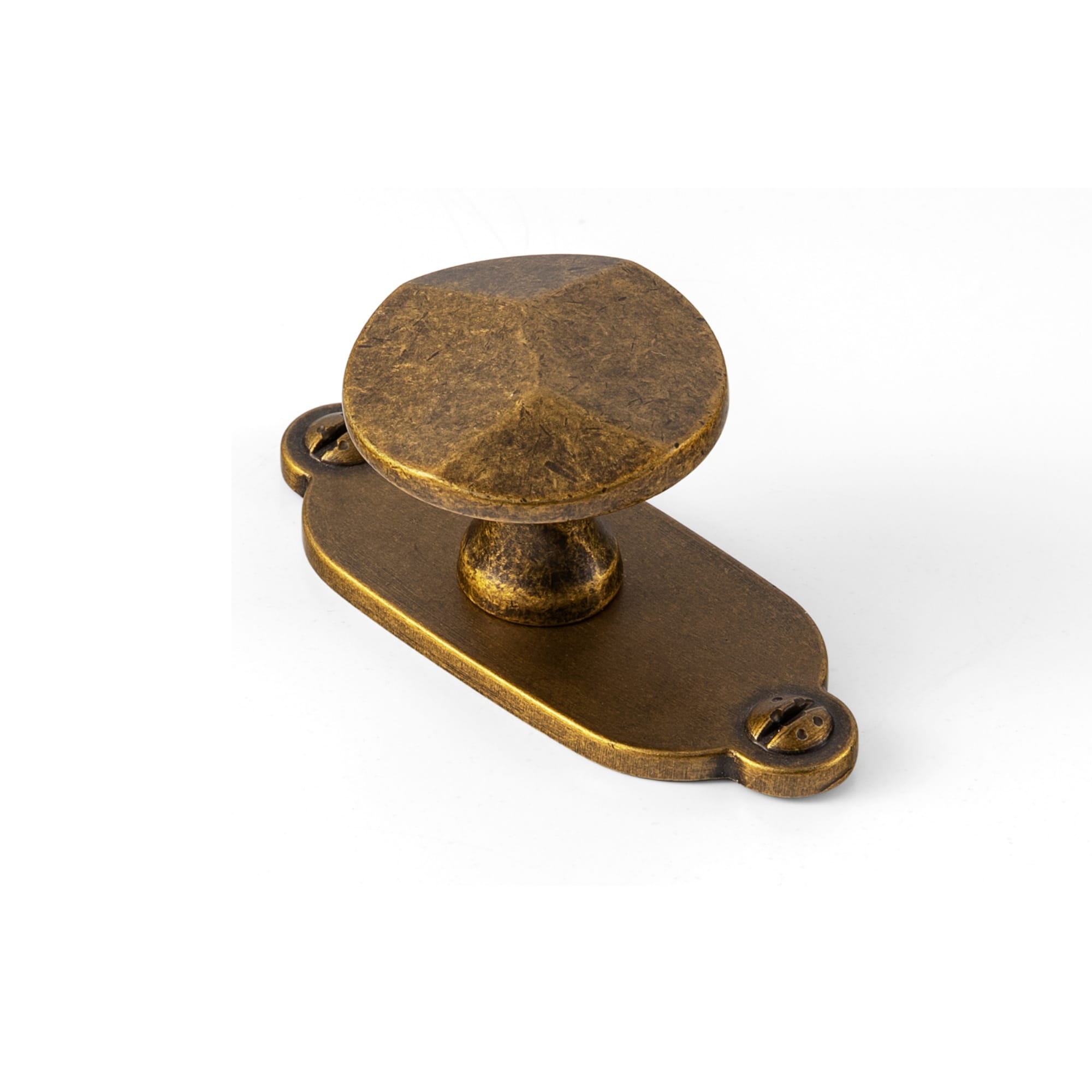 Goo-Ki Antique Brass / G013 / 6 Pack Traditional Aged Bronze Zinc Alloy Cabinet Knob, Elegant Round Knob with Decorative Back Plate for Kitchen & Bathroom Cabinets