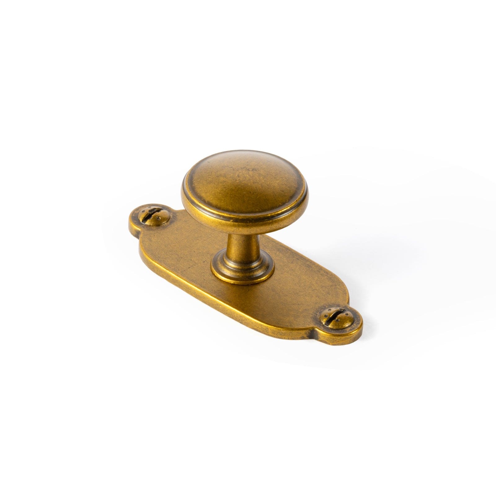 Goo-Ki Antique Brass / G013 / 6 Pack Vintage Retro Bronze Drawer Knob Kitchen Hardware Single Hole Cabinet Knobs with Back Plate
