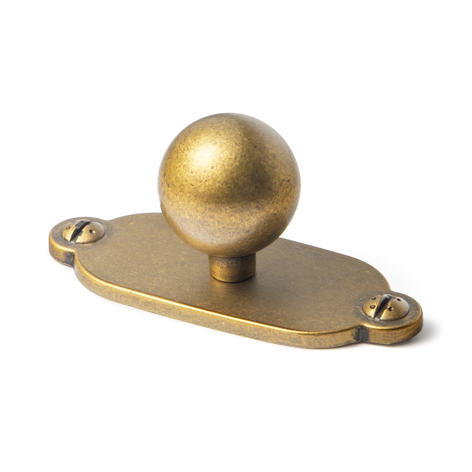 Goo-Ki Antique Brass / G013 / Single Hole Small Knob - 6 Pack Round Cabinet Knobs with Back Plate Zinc Alloy Cabinet Handle with Long Back Plate