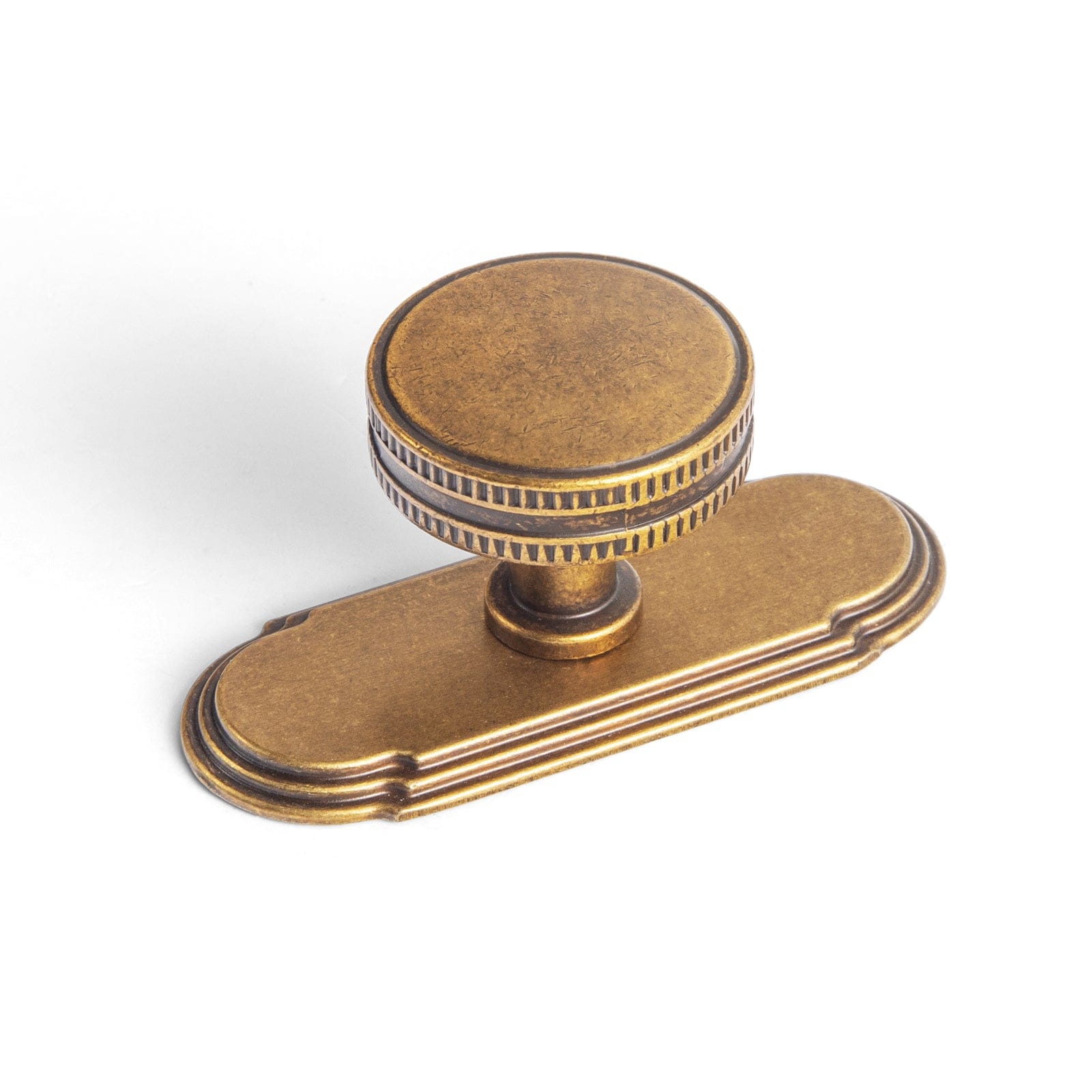 Goo-Ki Antique Brass / G014 / 6 Pack Distinctive Artistic Engravings Single Hole Round Cabinet Knob Retro Flair Kitchen Hardware