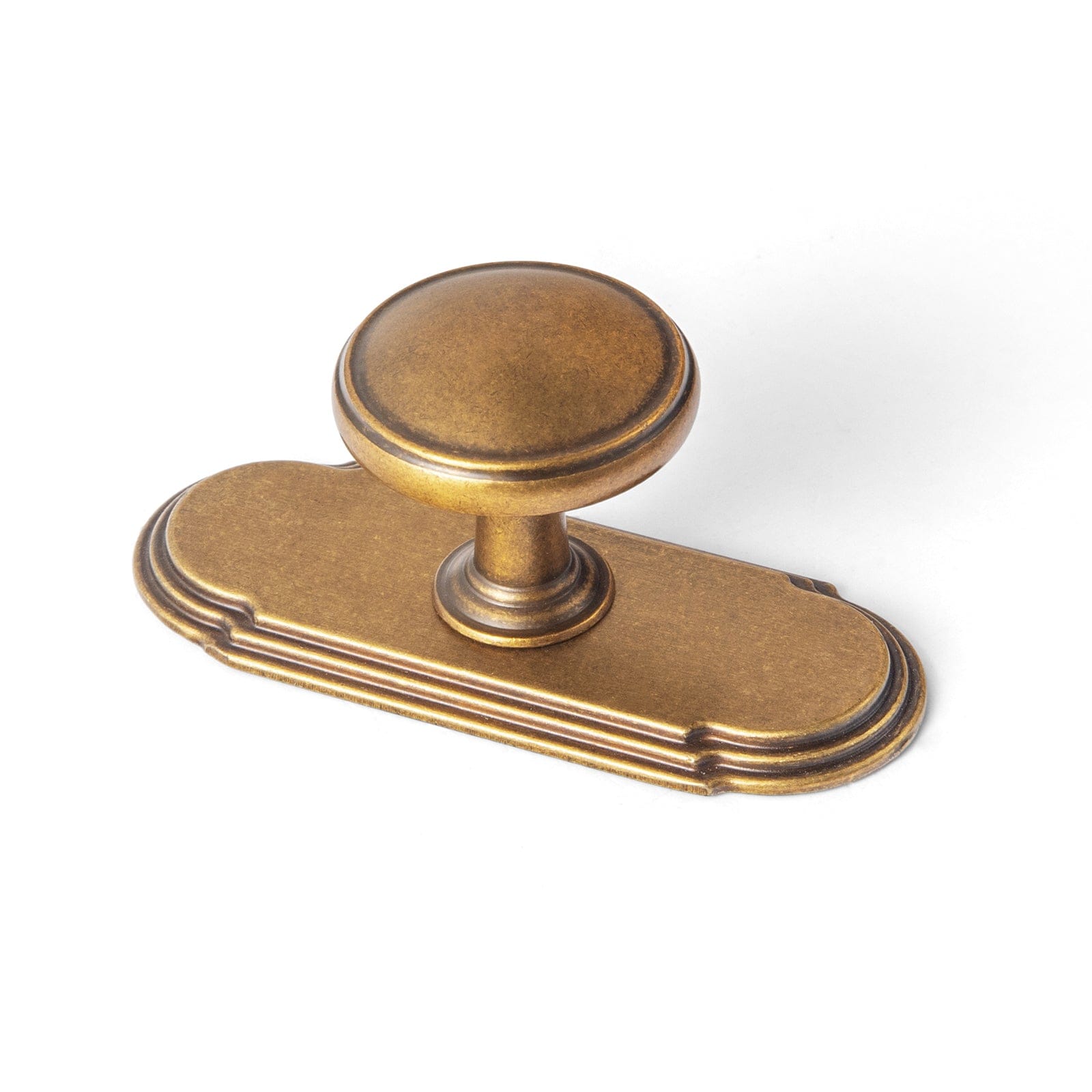 Goo-Ki Antique Brass / G014 / 6 Pack Vintage Retro Bronze Drawer Knob Kitchen Hardware Single Hole Cabinet Knobs with Back Plate