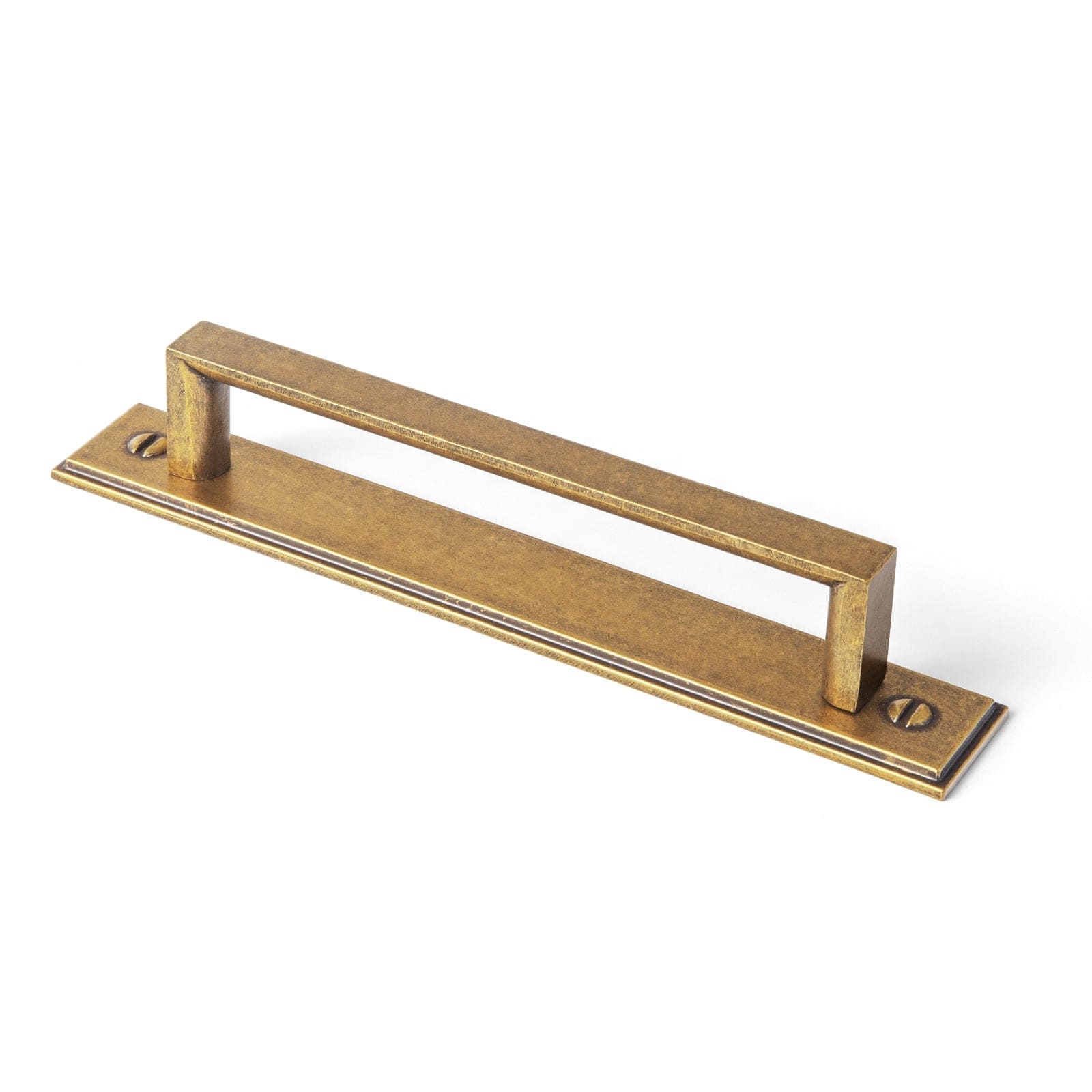 Goo-Ki Antique Brass / G015 / 5'' Hole Center 2 Pack Long Cabinet Bar Pulls with Back Plates Solid Drawer Handles Set