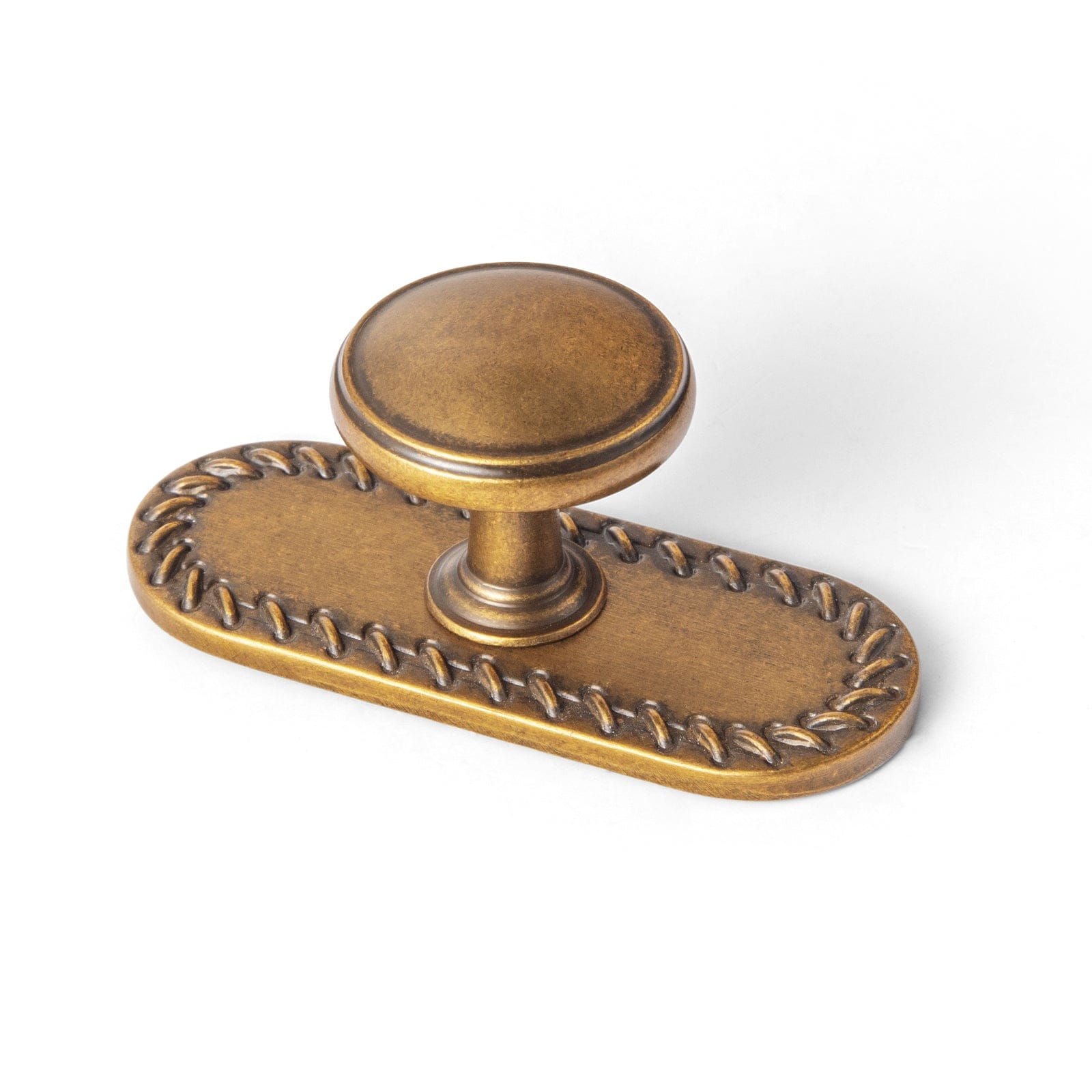 Goo-Ki Antique Brass / G016 / 6 Pack Vintage Retro Bronze Drawer Knob Kitchen Hardware Single Hole Cabinet Knobs with Back Plate