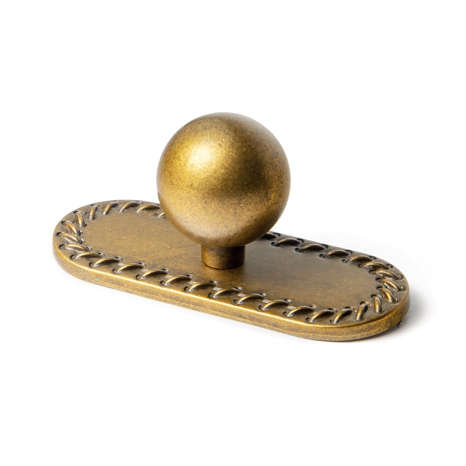 Goo-Ki Antique Brass / G016 / Single Hole Small Knob - 6 Pack Round Cabinet Knobs with Back Plate Zinc Alloy Cabinet Handle with Long Back Plate