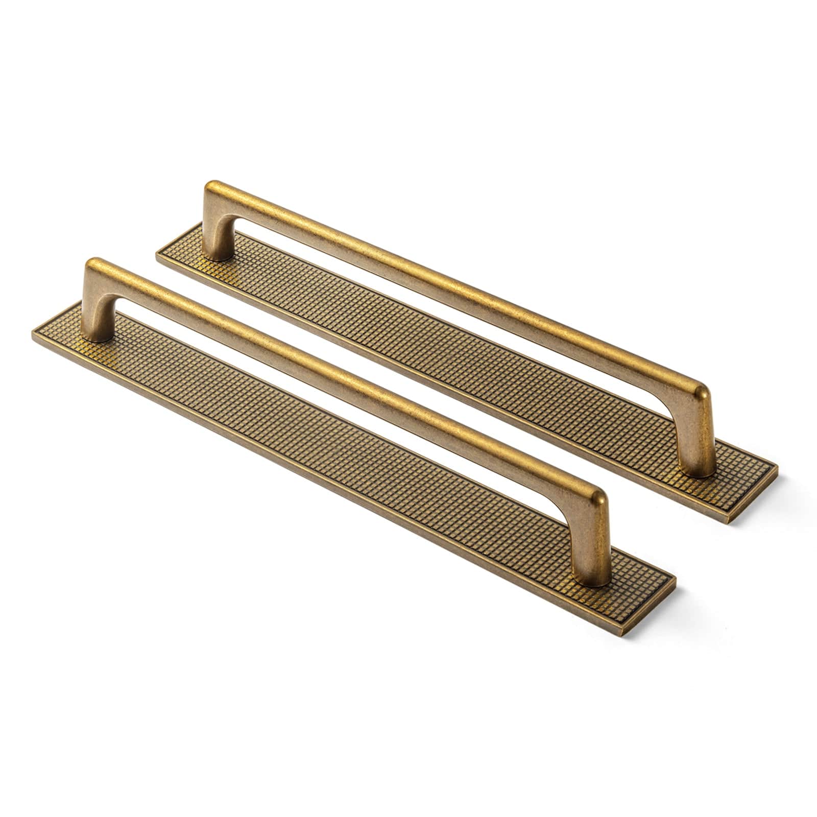 Goo-Ki Antique Brass / G017 / 7.6'' Hole Center 2 Pack Classic Cabinet Bar Pulls with Back Plate Zinc Alloy Cabinet Handle with Long Back Plate