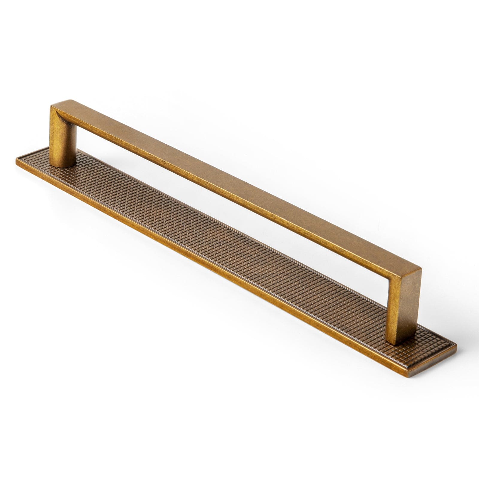 Goo-Ki Antique Brass / G017 / 7.6'' Hole Center 2 Pack Long Cabinet Bar Pulls with Back Plates Solid Drawer Handles Set