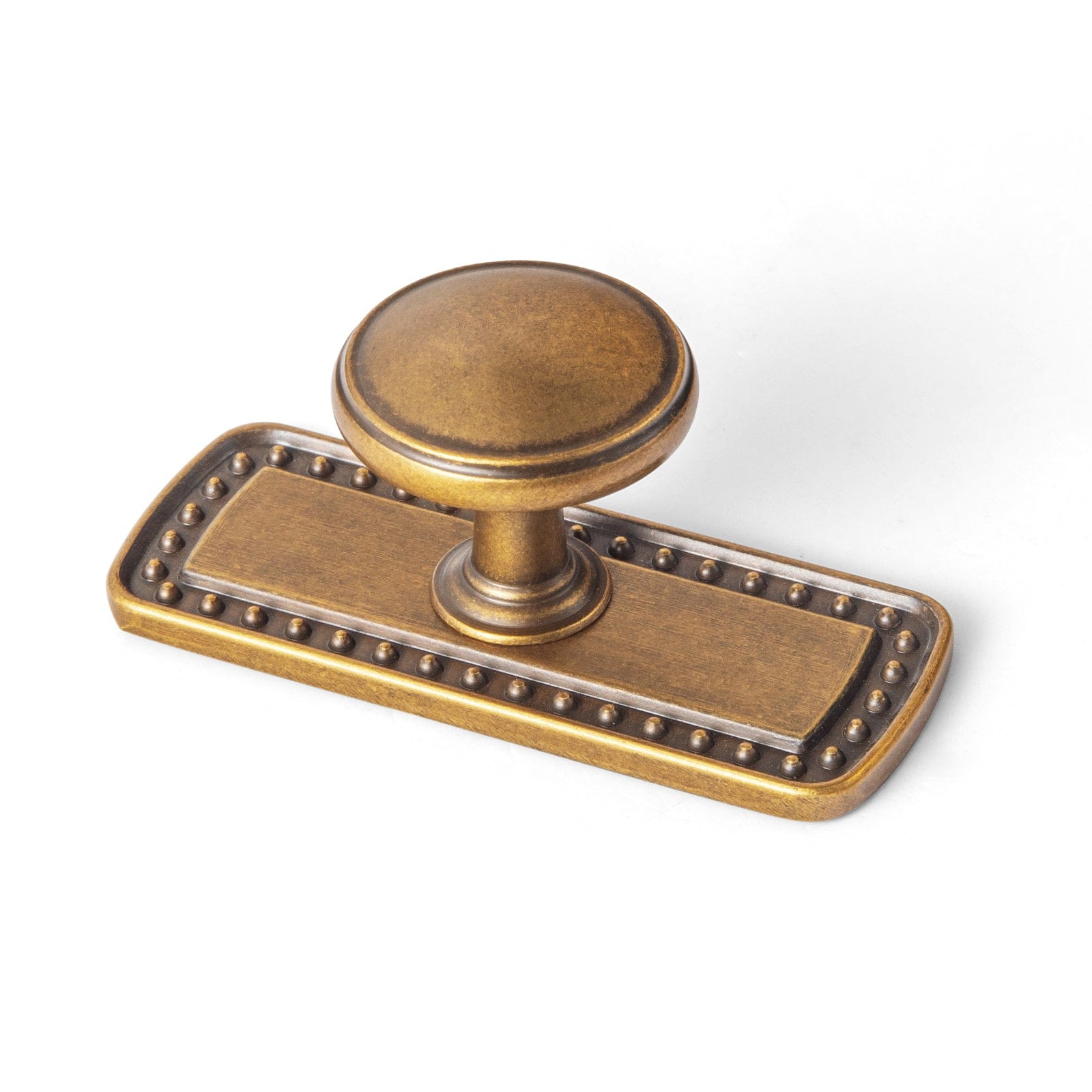 Goo-Ki Antique Brass / G018 / 6 Pack Vintage Retro Bronze Drawer Knob Kitchen Hardware Single Hole Cabinet Knobs with Back Plate