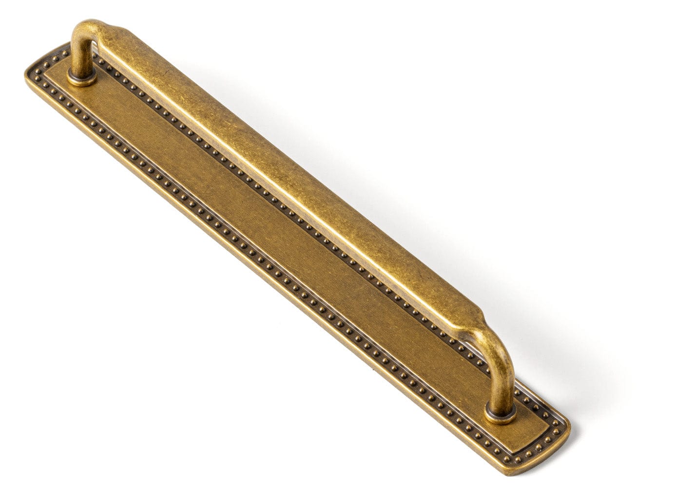 Goo-Ki Antique Brass / G018 / 7.6'' Hole Center 2 Pack Antique Brass Cabinet Pulls with Back Plate Zinc Alloy Drawer Handle with Long Back Plate