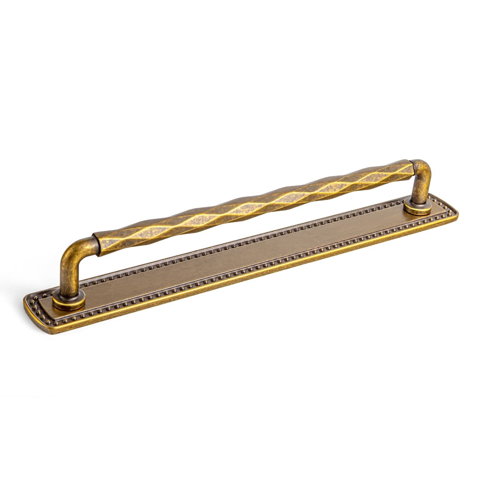 Goo-Ki Antique Brass / G018 / 7.6'' Hole Center 2 Pack Zinc Alloy Drawer Pulls with Back Plate Twisted Design Decorative Handles for Kitchen Cabinets