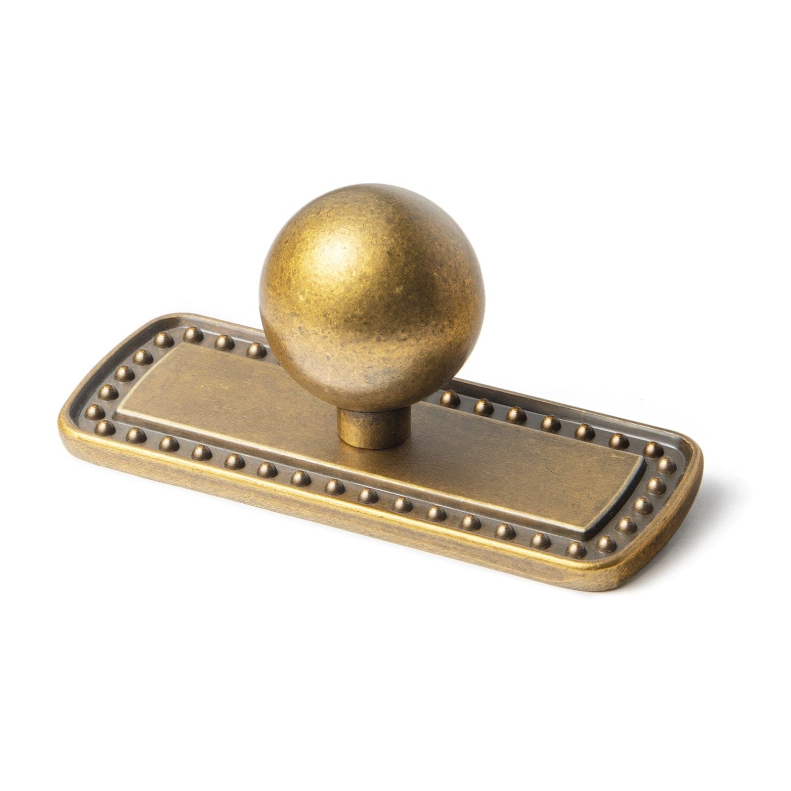 Goo-Ki Antique Brass / G018 / Single Hole Small Knob - 6 Pack Round Cabinet Knobs with Back Plate Zinc Alloy Cabinet Handle with Long Back Plate