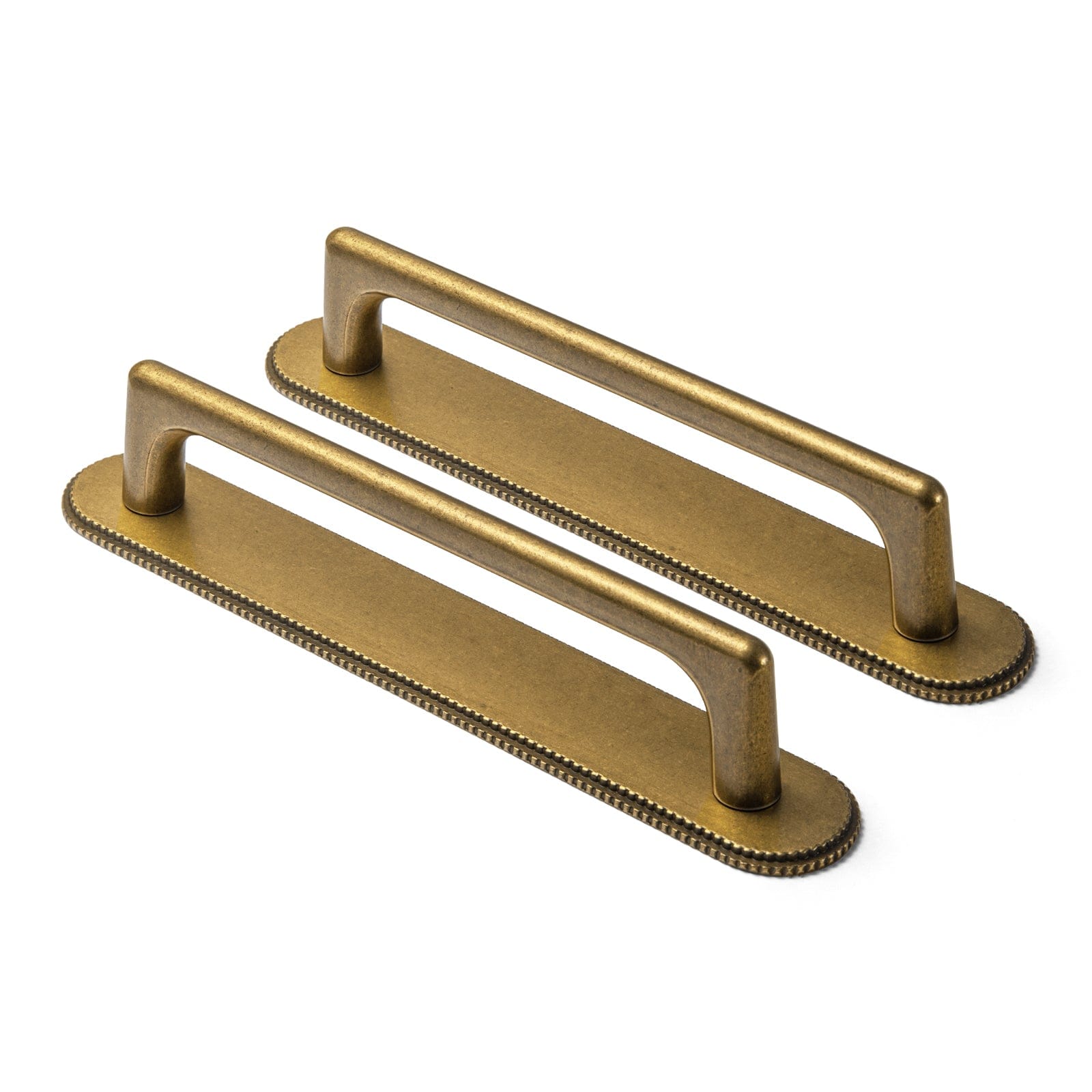 Goo-Ki Antique Brass / G019 / 5'' Hole Center 2 Pack Classic Cabinet Bar Pulls with Back Plate Zinc Alloy Cabinet Handle with Long Back Plate