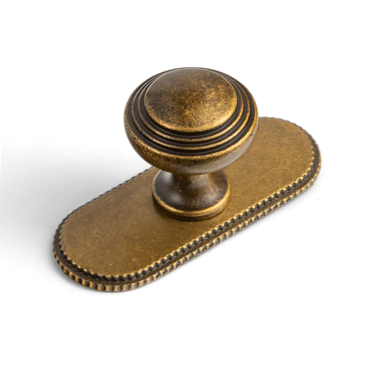 Goo-Ki Antique Brass / G019 / 6 Pack Antique Brass Ribbed Mushroom Cabinet Knob Zinc Alloy Vintage Round Drawer Knob, Farmhouse Traditional Furniture Hardware
