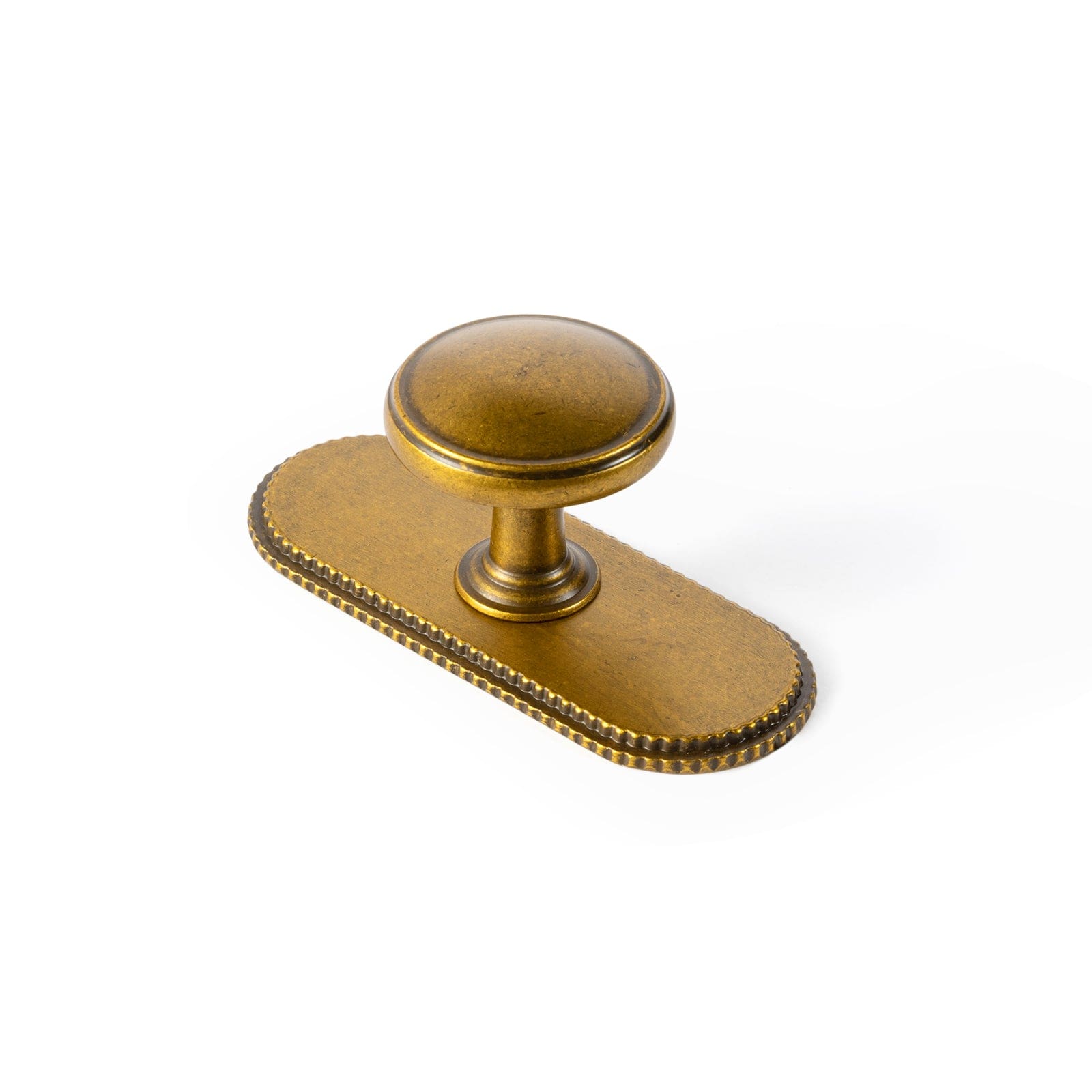 Goo-Ki Antique Brass / G019 / 6 Pack Vintage Retro Bronze Drawer Knob Kitchen Hardware Single Hole Cabinet Knobs with Back Plate