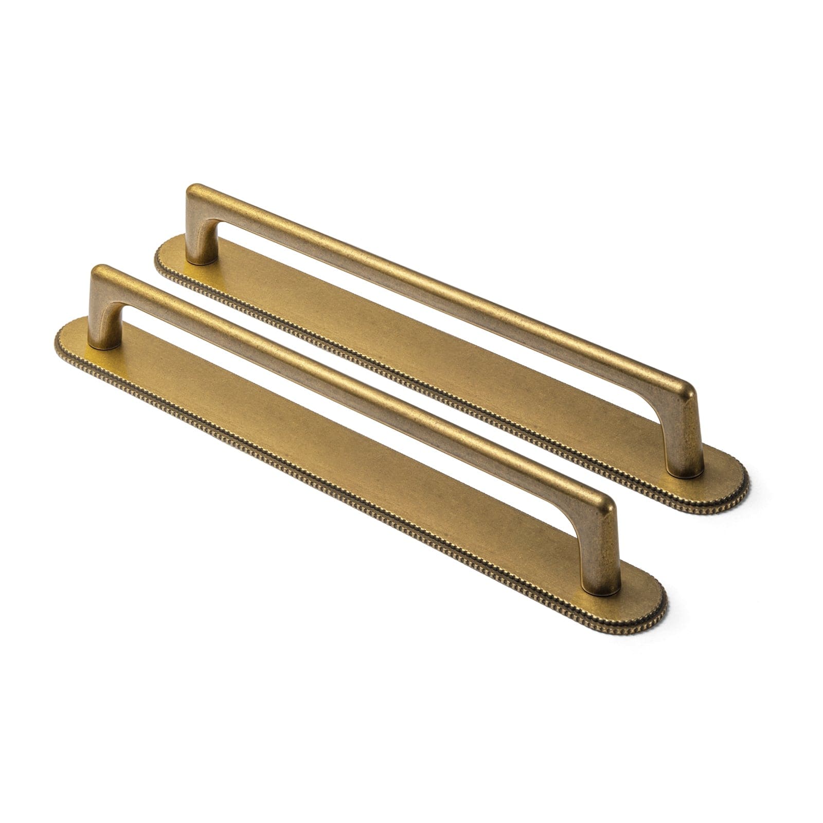 Goo-Ki Antique Brass / G019 / 7.6'' Hole Center 2 Pack Classic Cabinet Bar Pulls with Back Plate Zinc Alloy Cabinet Handle with Long Back Plate
