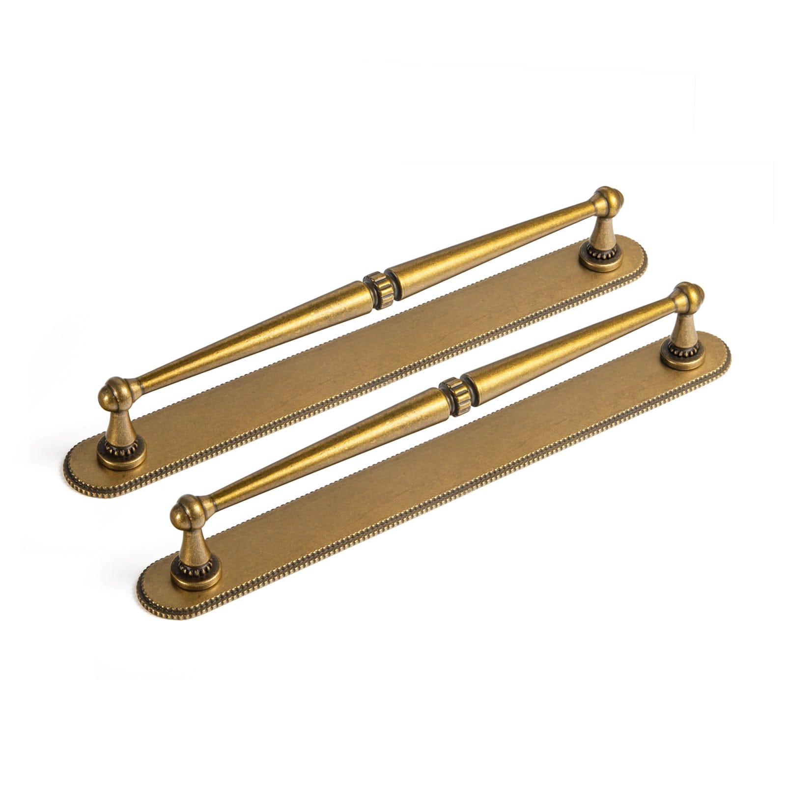Goo-Ki Antique Brass / G019 / 7.6'' Hole Center 2 Pack Ornate Vintage Brass Drawer Pulls - Classic Cabinet Handles with Decorative Back Plates