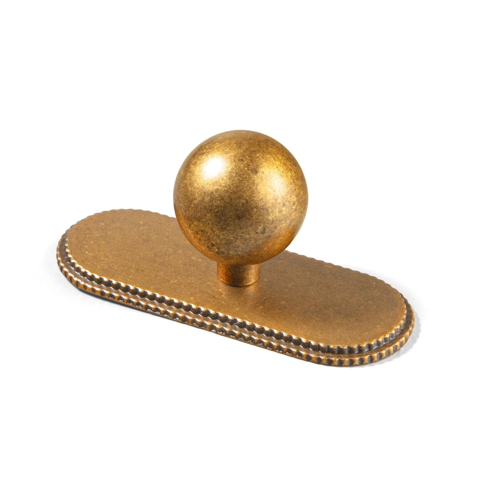 Goo-Ki Antique Brass / G019 / Single Hole Small Knob - 6 Pack Round Cabinet Knobs with Back Plate Zinc Alloy Cabinet Handle with Long Back Plate