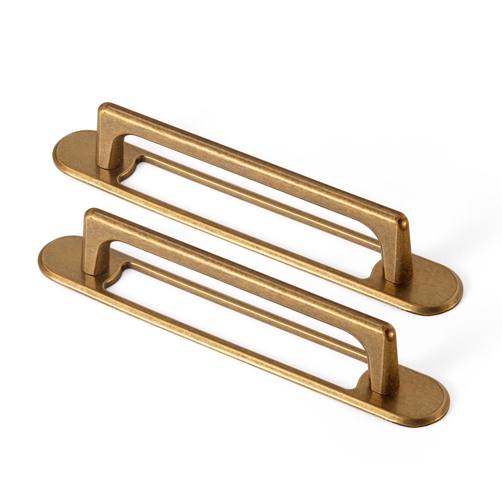Goo-Ki Antique Brass / G021 / 5'' Hole Center 2 Pack Classic Cabinet Bar Pulls with Back Plate Zinc Alloy Cabinet Handle with Long Back Plate