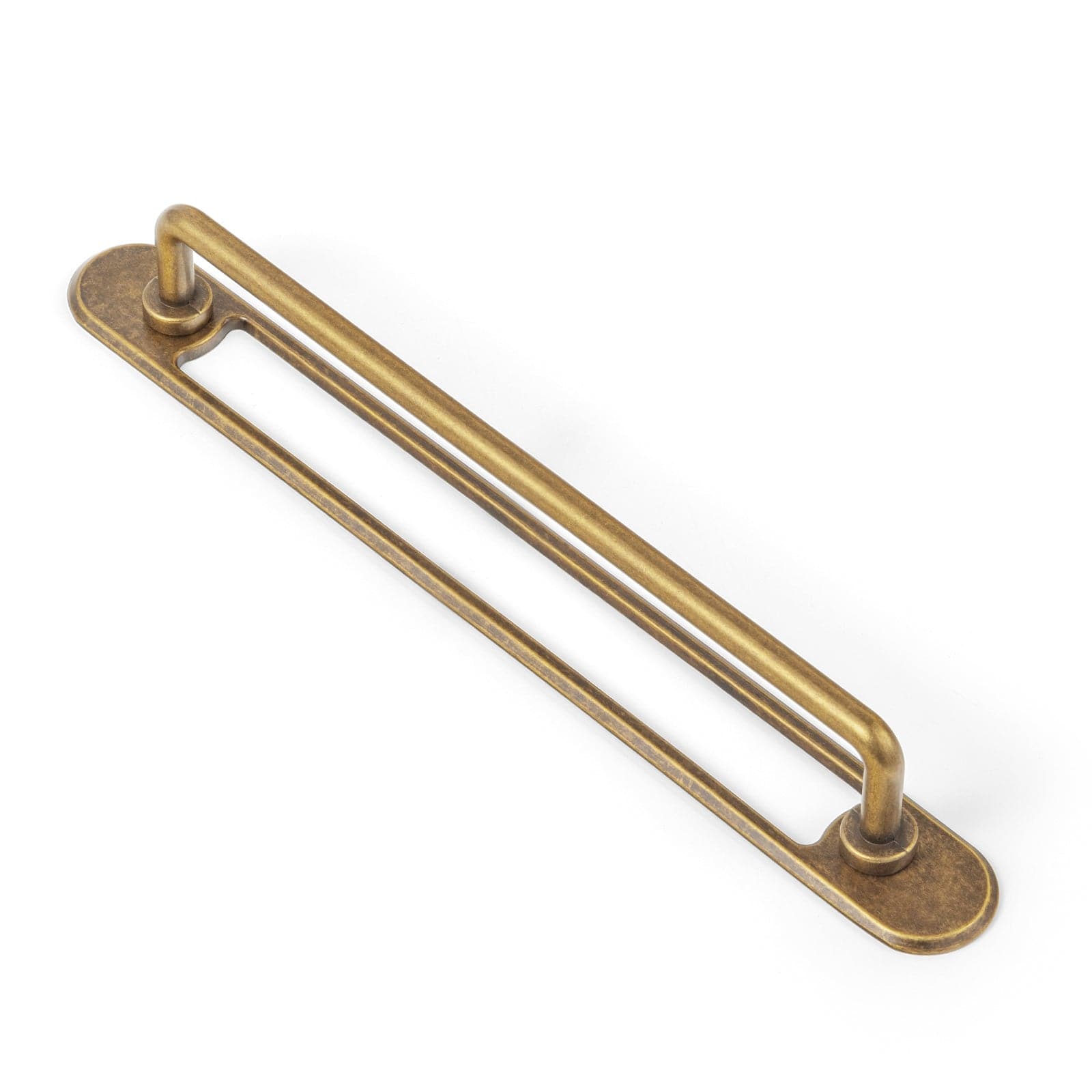 Goo-Ki Antique Brass / G021 / 7.6'' Hole Center 2 Pack Cabinet Bar Pulls with Back Plate Vintage Drawer Handles Home Improvement Hardware