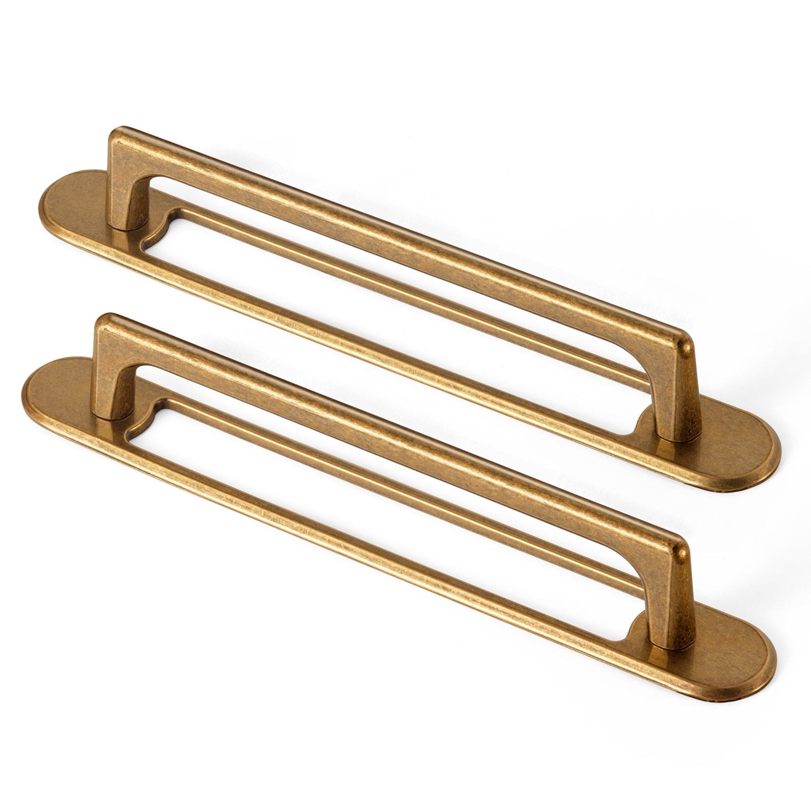Goo-Ki Antique Brass / G021 / 7.6'' Hole Center 2 Pack Classic Cabinet Bar Pulls with Back Plate Zinc Alloy Cabinet Handle with Long Back Plate