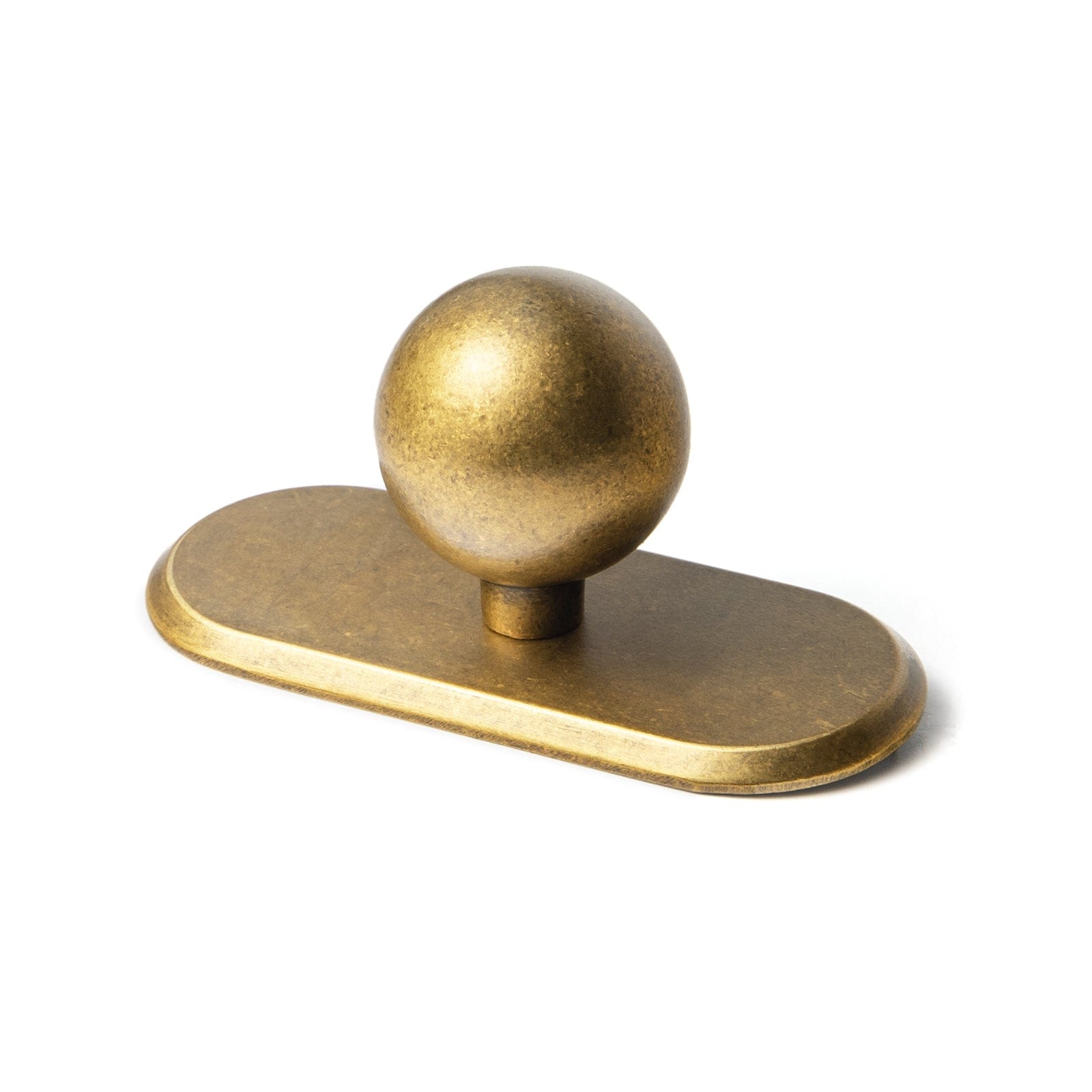 Goo-Ki Antique Brass / G021 / Single Hole Small Knob - 6 Pack Round Cabinet Knobs with Back Plate Zinc Alloy Cabinet Handle with Long Back Plate