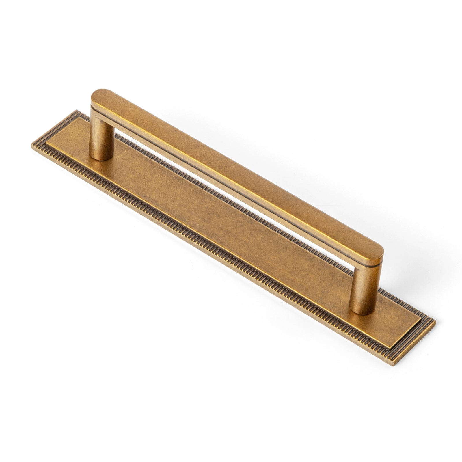 Goo-Ki Antique Brass / G022 / 5'' Hole Center 2 Pack Cabinet Handles with Back Plate Vintage Kitchen Drawer Pulls with Subtle Curves