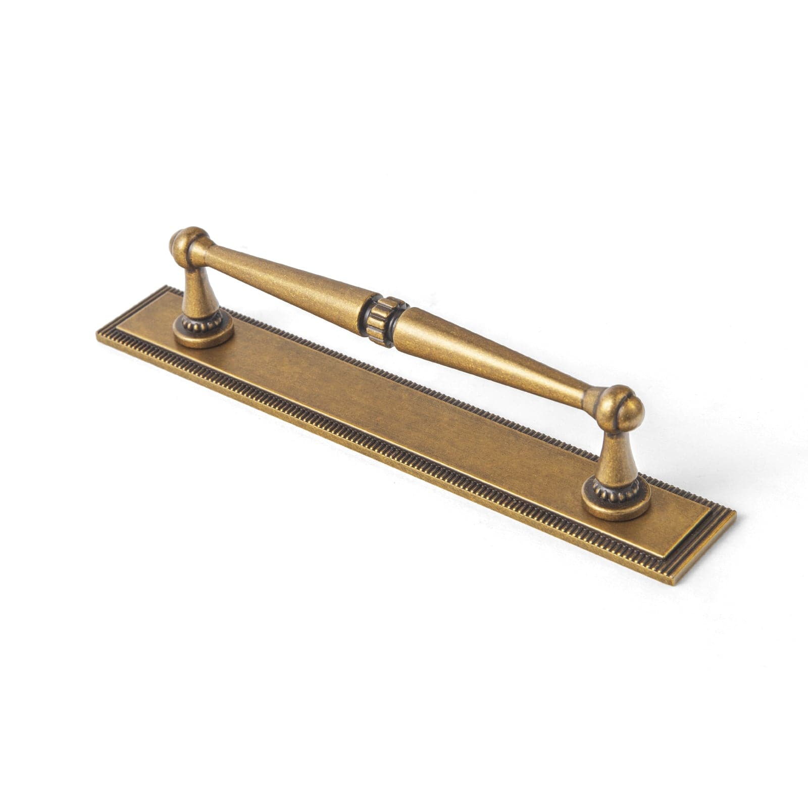Goo-Ki Antique Brass / G022 / 5'' Hole Center 2 Pack Ornate Vintage Brass Drawer Pulls - Classic Cabinet Handles with Decorative Back Plates