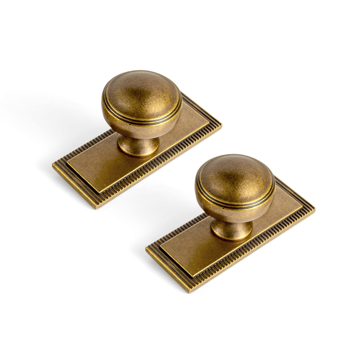 Goo-Ki Antique Brass / G022 / 6 Pack Ring-Lined Round Dome Cabinet Hardware Zinc Alloy Ball-Shaped Cabinet Knobs