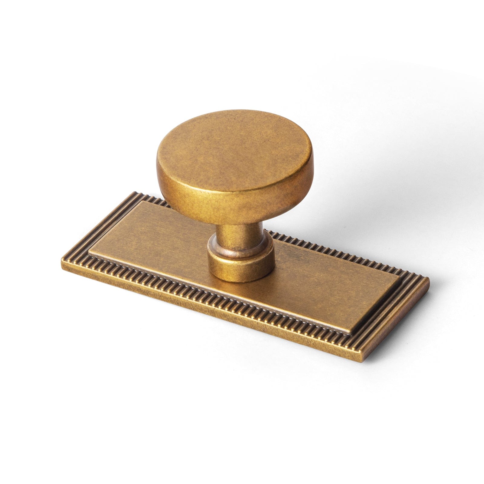 Goo-Ki Antique Brass / G022 / 6 Pack Vintage Brass Zinc Alloy Cabinet Knob with Back Plate Single Hole Center Kitchen Hardware