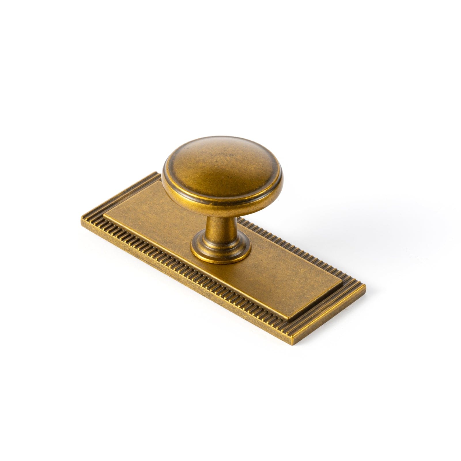 Goo-Ki Antique Brass / G022 / 6 Pack Vintage Retro Bronze Drawer Knob Kitchen Hardware Single Hole Cabinet Knobs with Back Plate
