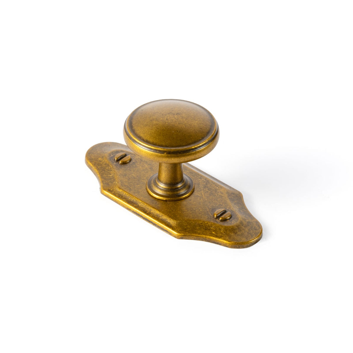 Goo-Ki Antique Brass / G023 / 6 Pack Vintage Retro Bronze Drawer Knob Kitchen Hardware Single Hole Cabinet Knobs with Back Plate