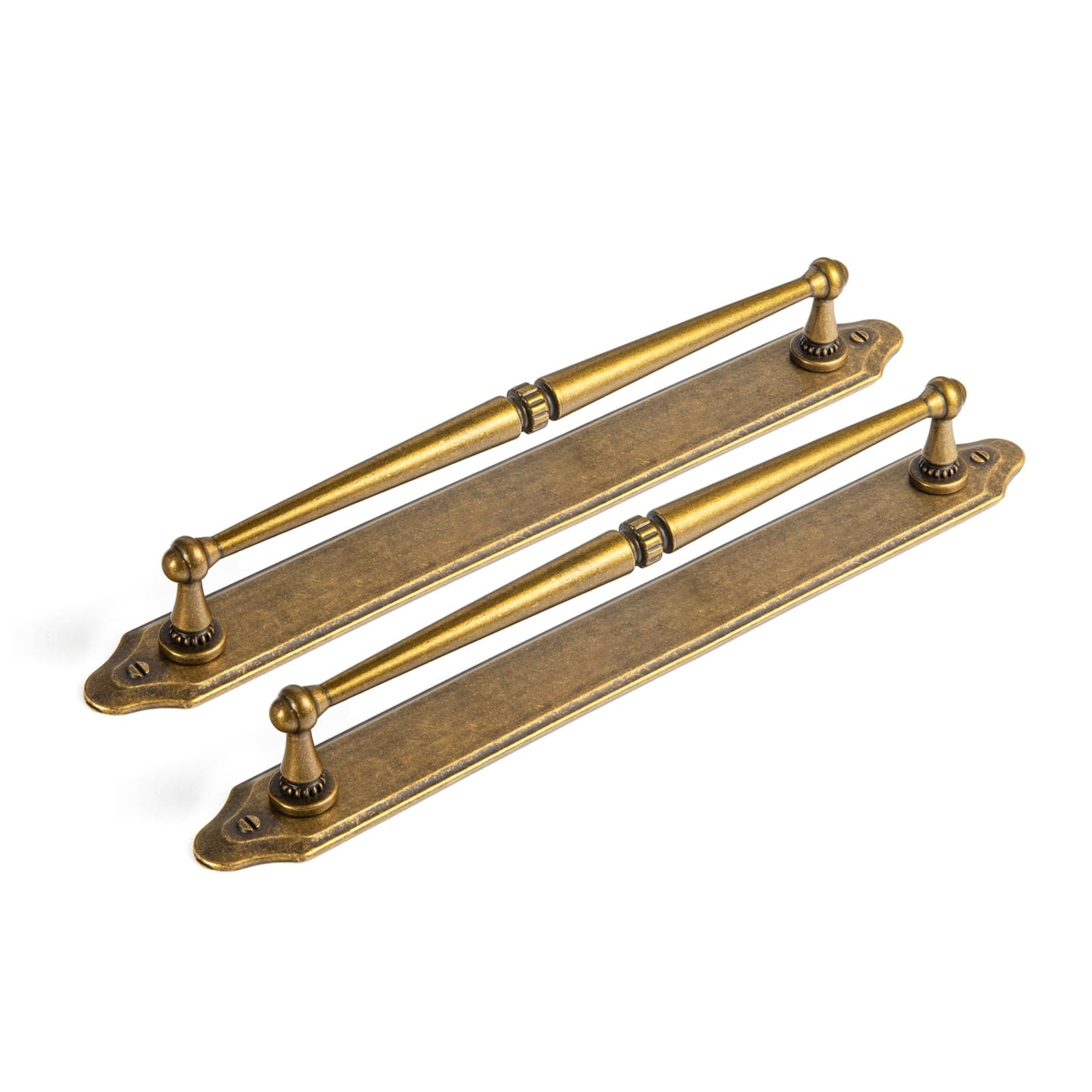Goo-Ki Antique Brass / G023 / 7.6'' Hole Center 2 Pack Ornate Vintage Brass Drawer Pulls - Classic Cabinet Handles with Decorative Back Plates