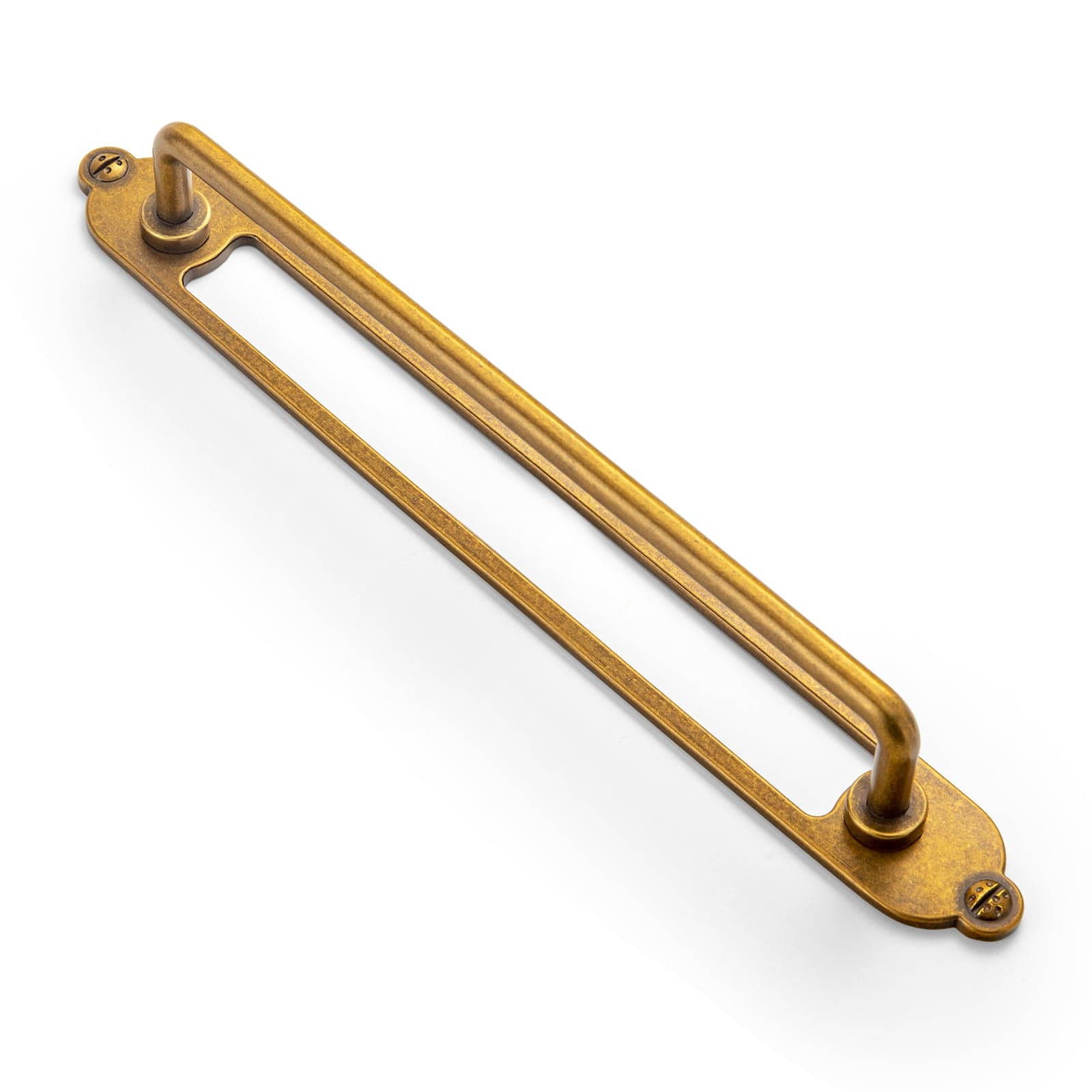 Goo-Ki Antique Brass / G025 / 7.6'' Hole Center 2 Pack Cabinet Bar Pulls with Back Plate Vintage Drawer Handles Home Improvement Hardware