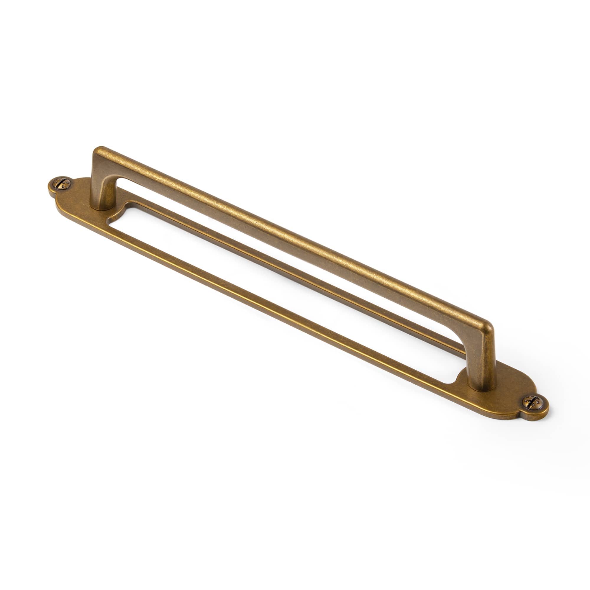 Goo-Ki Antique Brass / G025 / 7.6'' Hole Center 2 Pack Decorative Cabinet Bar Pulls with Back Plate Zinc Alloy Cabinet Handle with Long Back Plate