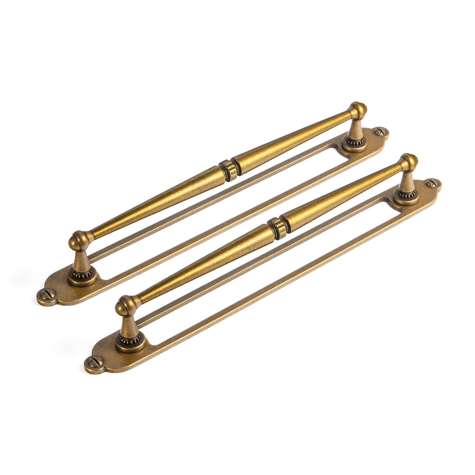 Goo-Ki Antique Brass / G025 / 7.6'' Hole Center 2 Pack Ornate Vintage Brass Drawer Pulls - Classic Cabinet Handles with Decorative Back Plates