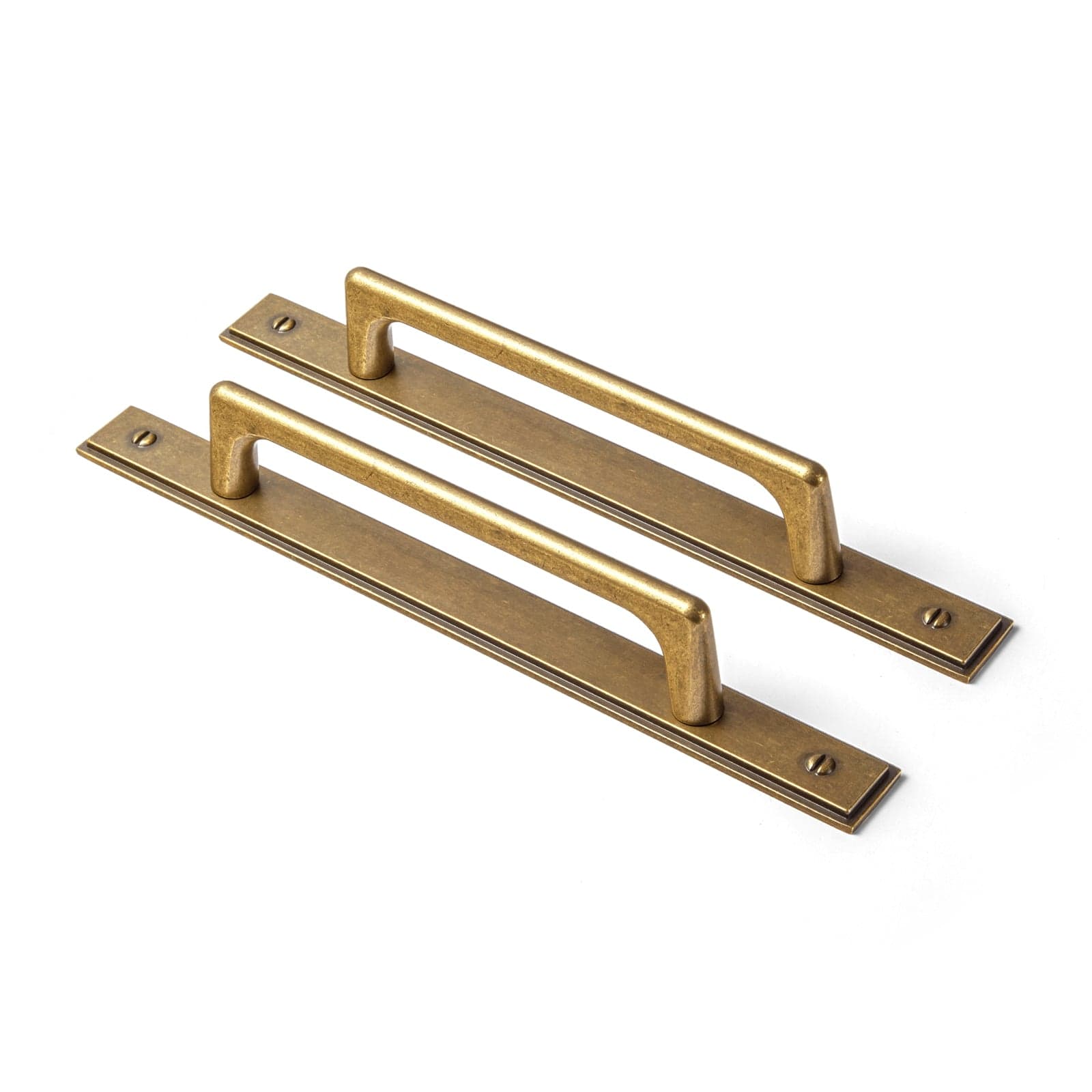 Goo-Ki Antique Brass / G026 / 5'' Hole Center 2 Pack Classic Cabinet Bar Pulls with Back Plate Zinc Alloy Cabinet Handle with Long Back Plate