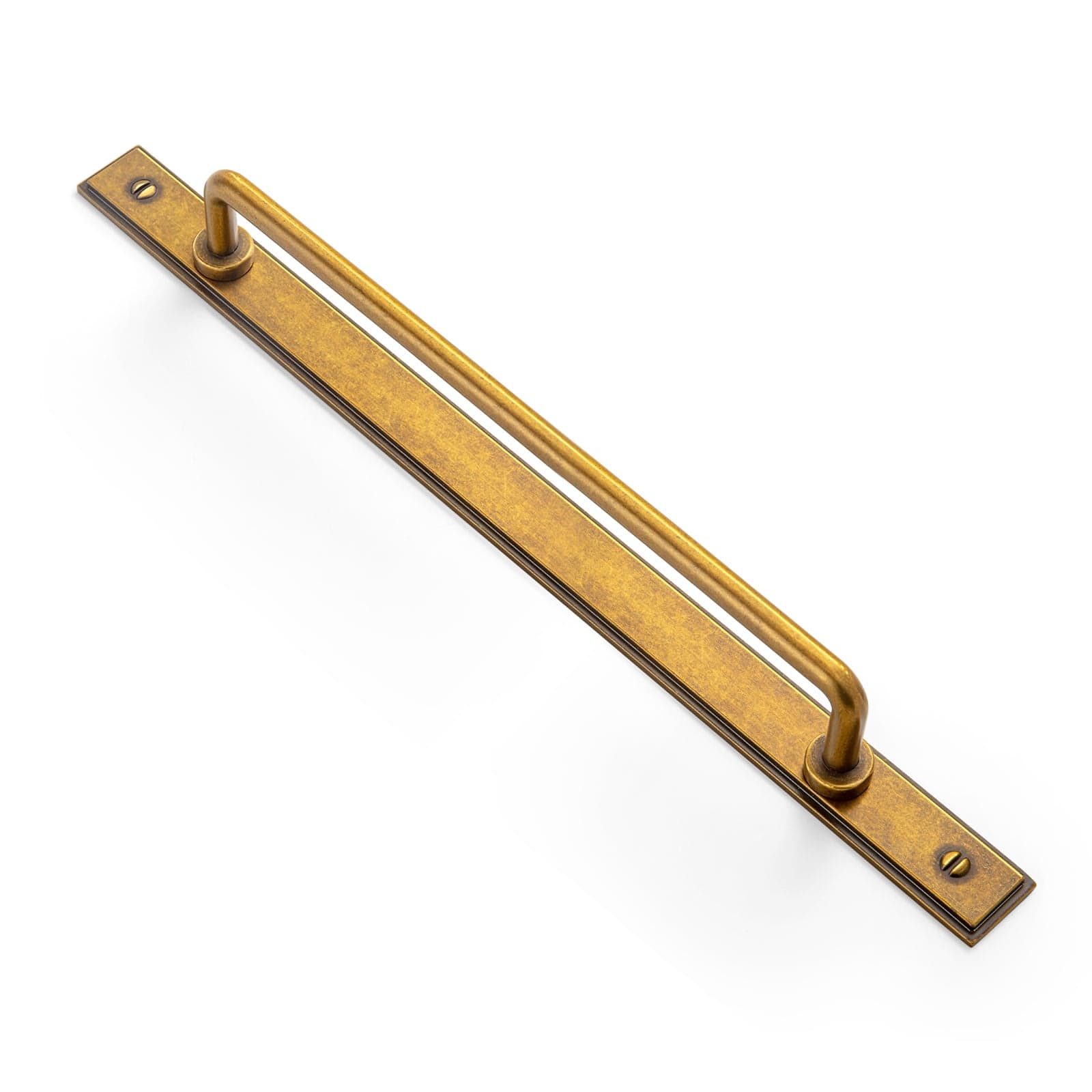 Goo-Ki Antique Brass / G026 / 7.6'' Hole Center 2 Pack Cabinet Bar Pulls with Back Plate Vintage Drawer Handles Home Improvement Hardware