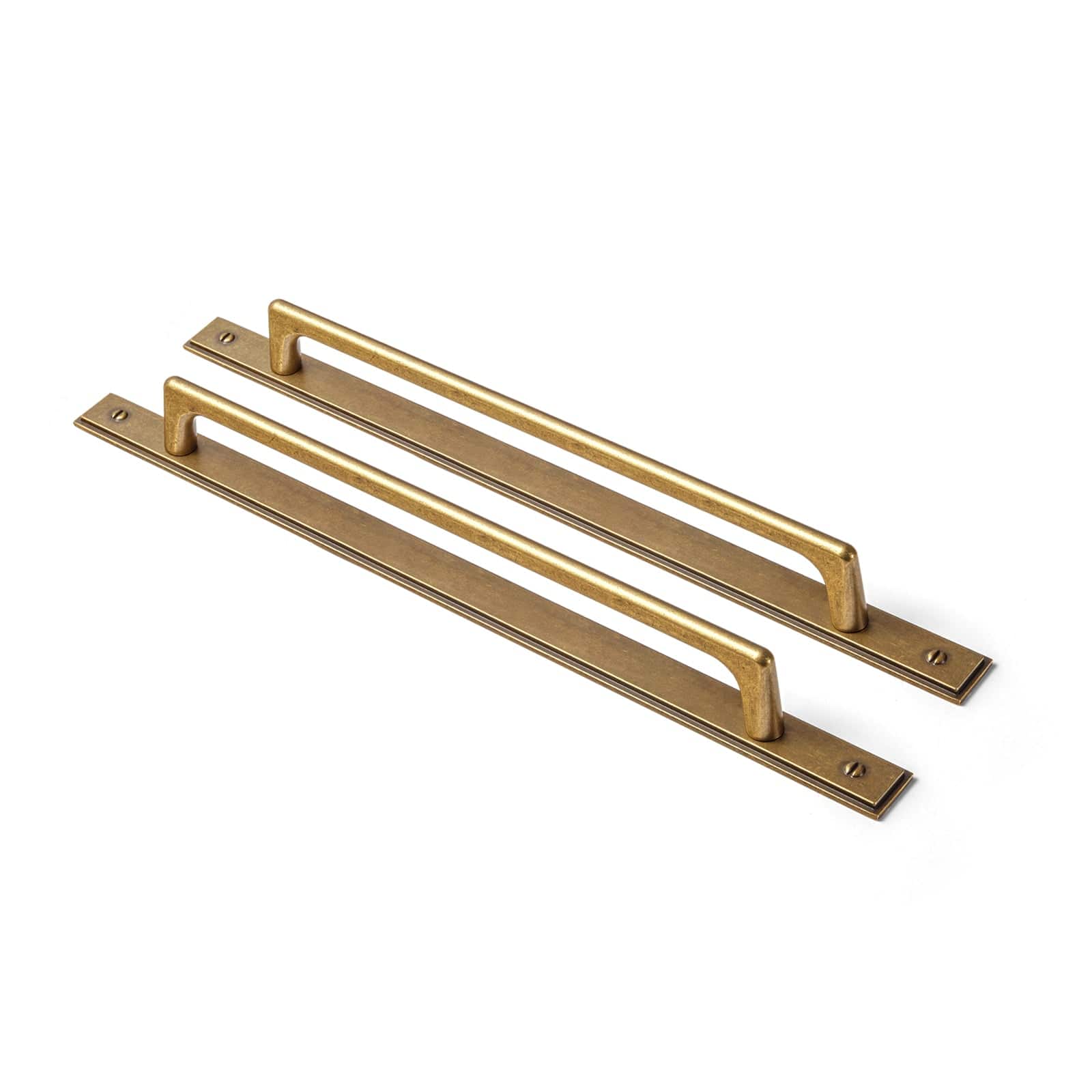 Goo-Ki Antique Brass / G026 / 7.6'' Hole Center 2 Pack Classic Cabinet Bar Pulls with Back Plate Zinc Alloy Cabinet Handle with Long Back Plate