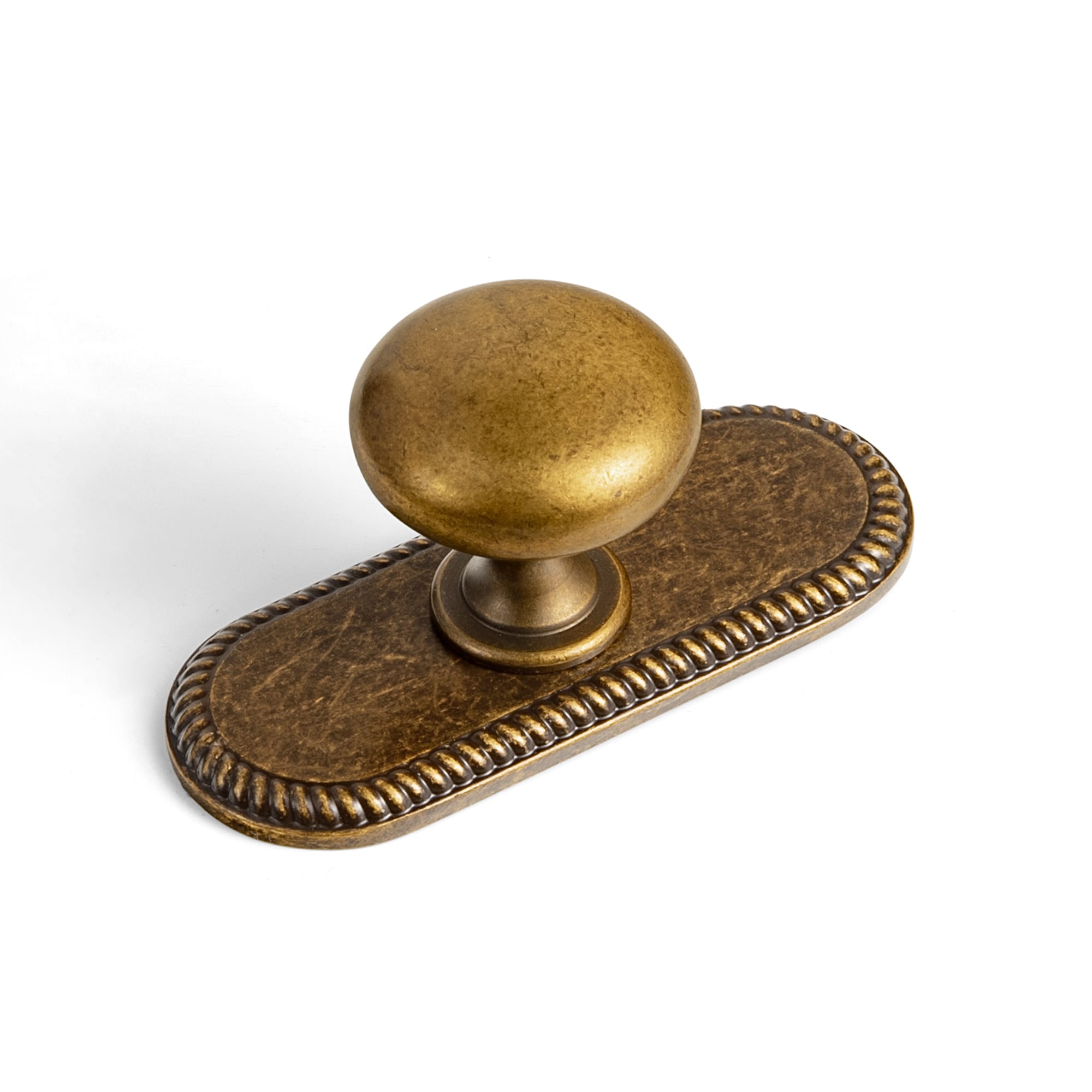 Goo-Ki Antique Brass / G027 / Standard 6 Pack Antique Brass Zinc Alloy Cabinet Knob with Back Plate Single Hole Center Cabinet Hardware for Bedroom Kitchen
