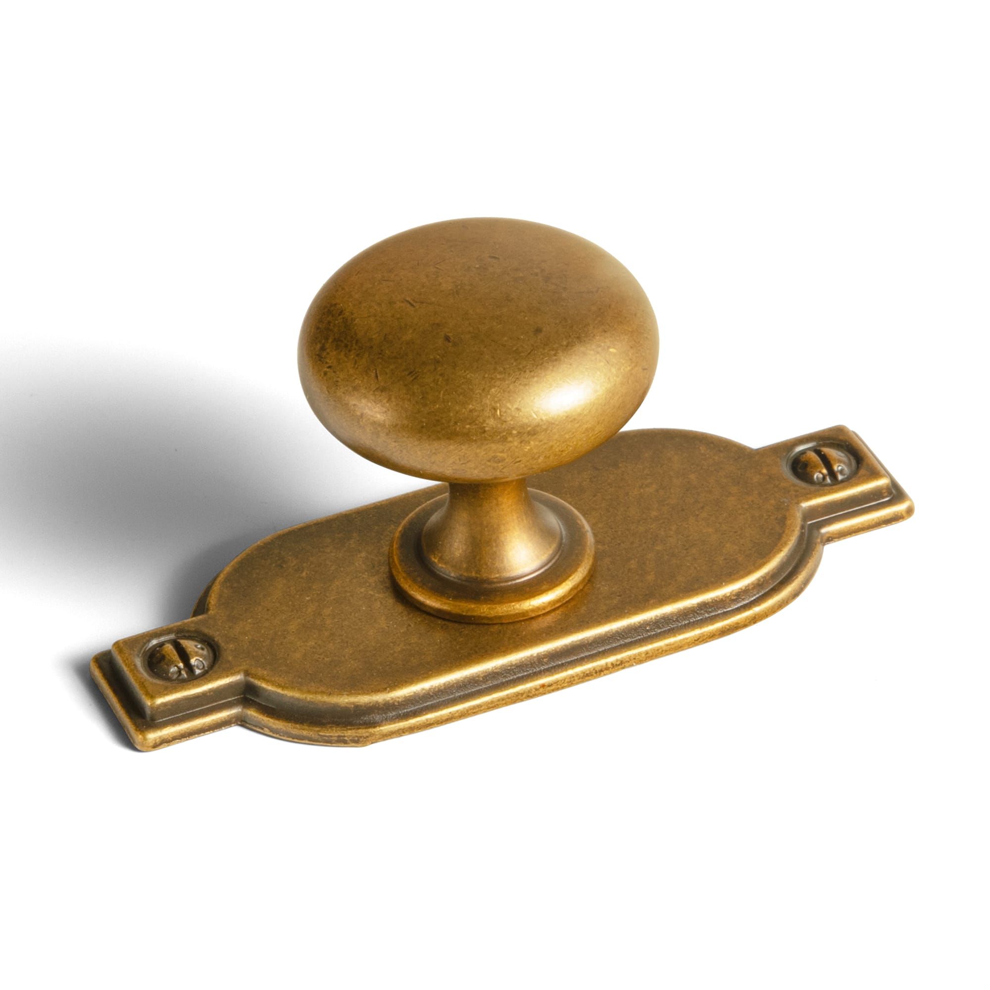 Goo-Ki Antique Brass / G029 / Standard 6 Pack Antique Brass Zinc Alloy Cabinet Knob with Back Plate Single Hole Center Cabinet Hardware for Bedroom Kitchen