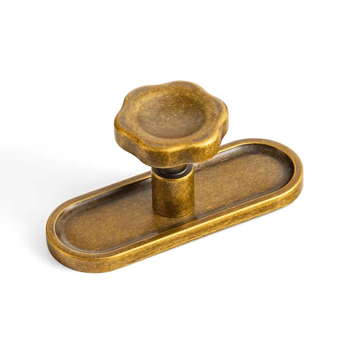 Goo-Ki Antique Brass / G033 / 6 Pack Floral Zinc Alloy Cabinet Knobs with Decorative Backplates, Assorted Multi-Shape Base Plates Furniture Drawer Knobs for Cabinet