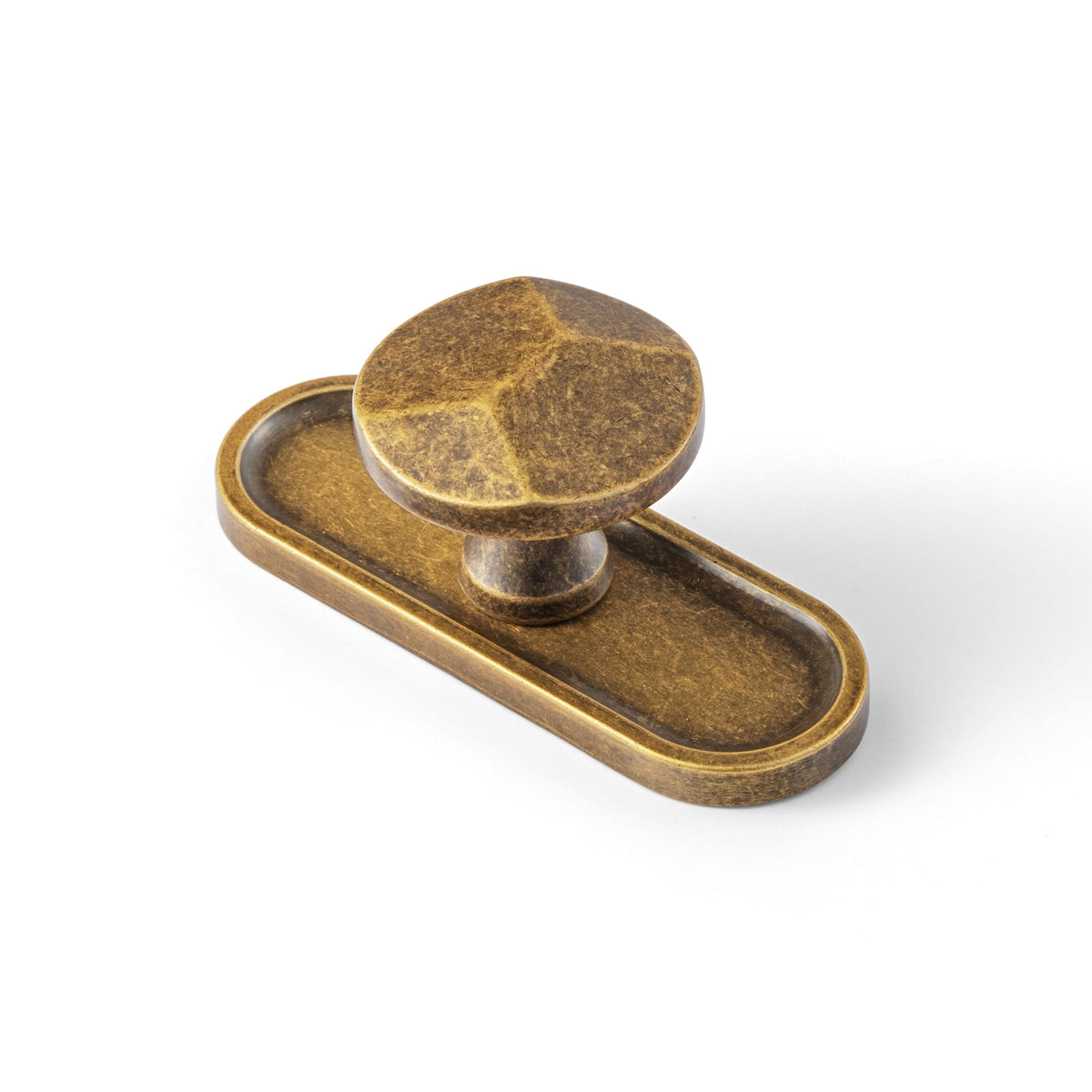 Goo-Ki Antique Brass / G033 / 6 Pack Traditional Aged Bronze Zinc Alloy Cabinet Knob, Elegant Round Knob with Decorative Back Plate for Kitchen & Bathroom Cabinets