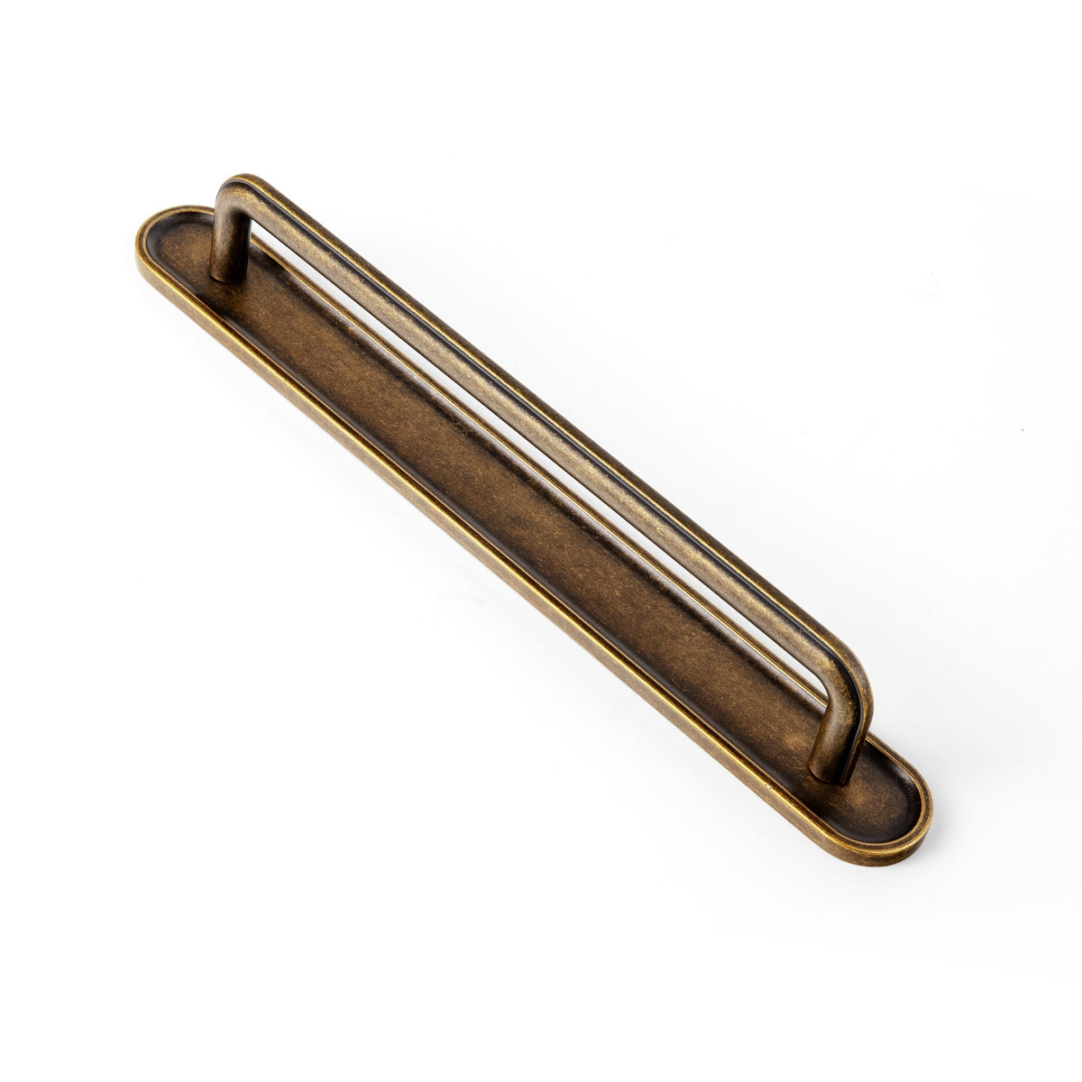 Goo-Ki Antique Brass / G033 / 7.6'' Hole Center 2 Pack Zinc Alloy U-Shaped Cabinet Handles, Vintage Drawer Pulls with Backplate for Kitchen & Bathroom Cabinetry