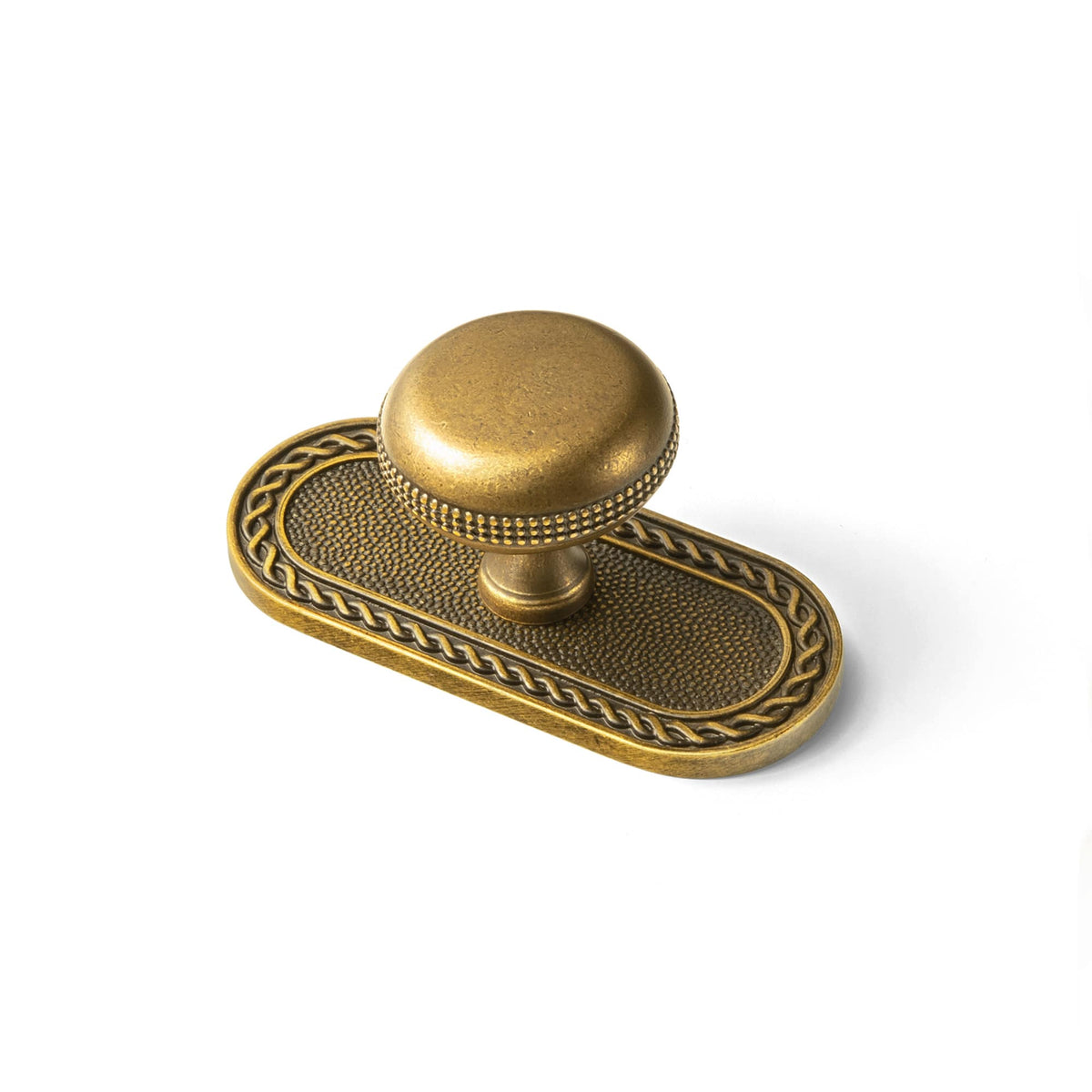 Goo-Ki Antique Brass / G034 / 6 Pack Farmhouse Rustic Round Cabinet Knobs Decorative Cabinet Knobs with Beaded Detailing