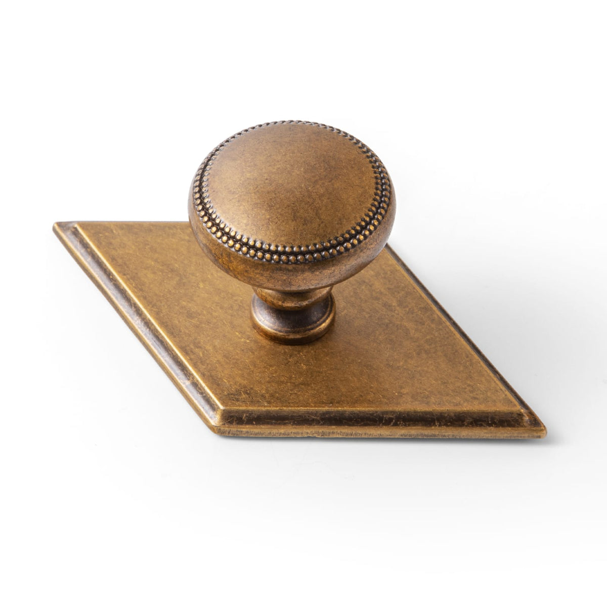 Goo-Ki Antique Brass / G035 / 6 Pack Classic Zinc Alloy Cabinet Knobs with Beaded Edge Vintage Style Drawer Hardware