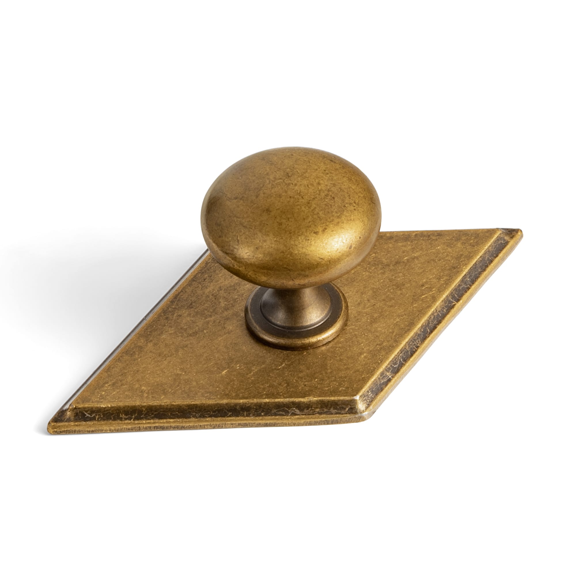 Goo-Ki Antique Brass / G035 / Standard 6 Pack Antique Brass Zinc Alloy Cabinet Knob with Back Plate Single Hole Center Cabinet Hardware for Bedroom Kitchen