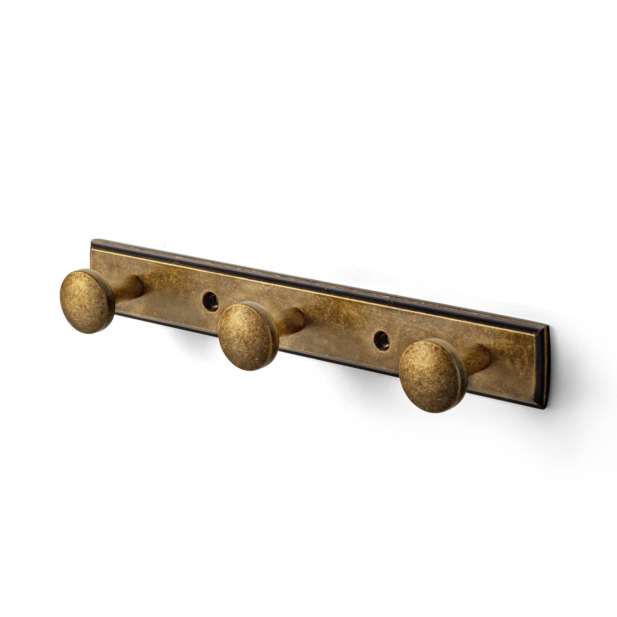 Goo-Ki Antique Brass / H011 / 3 Ornate Traditional Aged Zinc Alloy Coat Hanger Rail, Wall Mounted Hooks for Coats, Towels & Accessories
